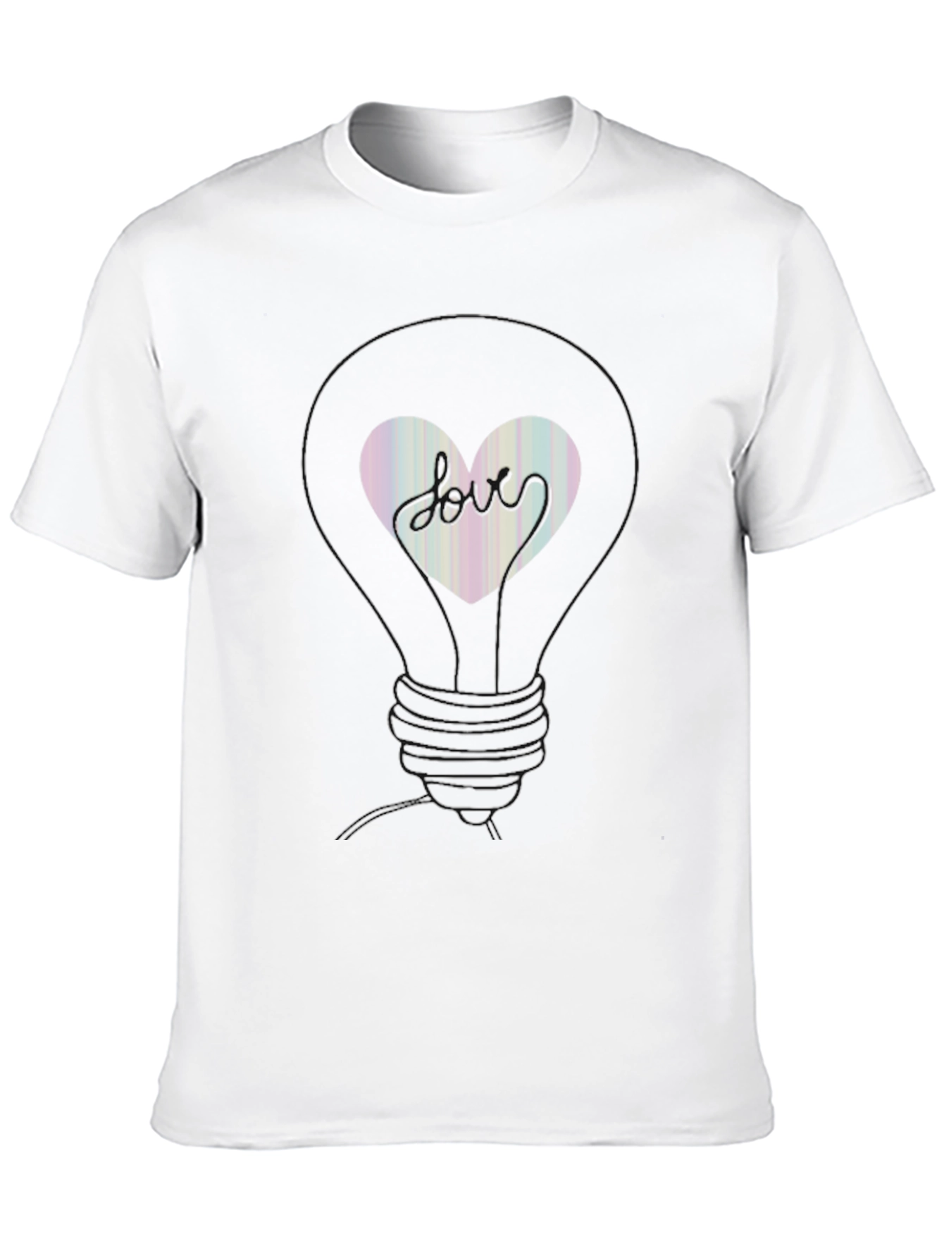 Love Heart Lightbulb Graphic Tee - Trendy Black T-Shirt