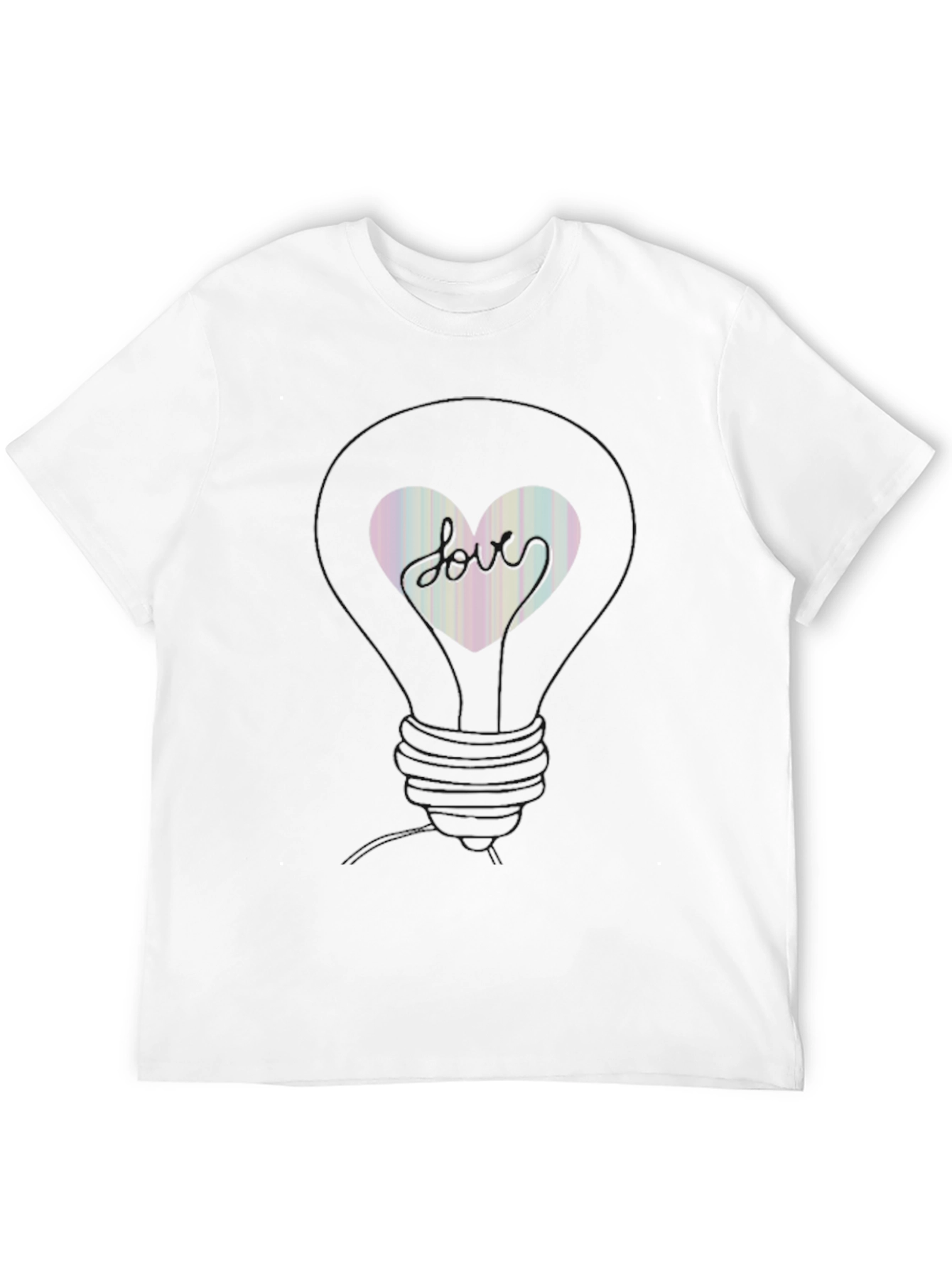 Love Heart Lightbulb Graphic Tee - Trendy Black T-Shirt