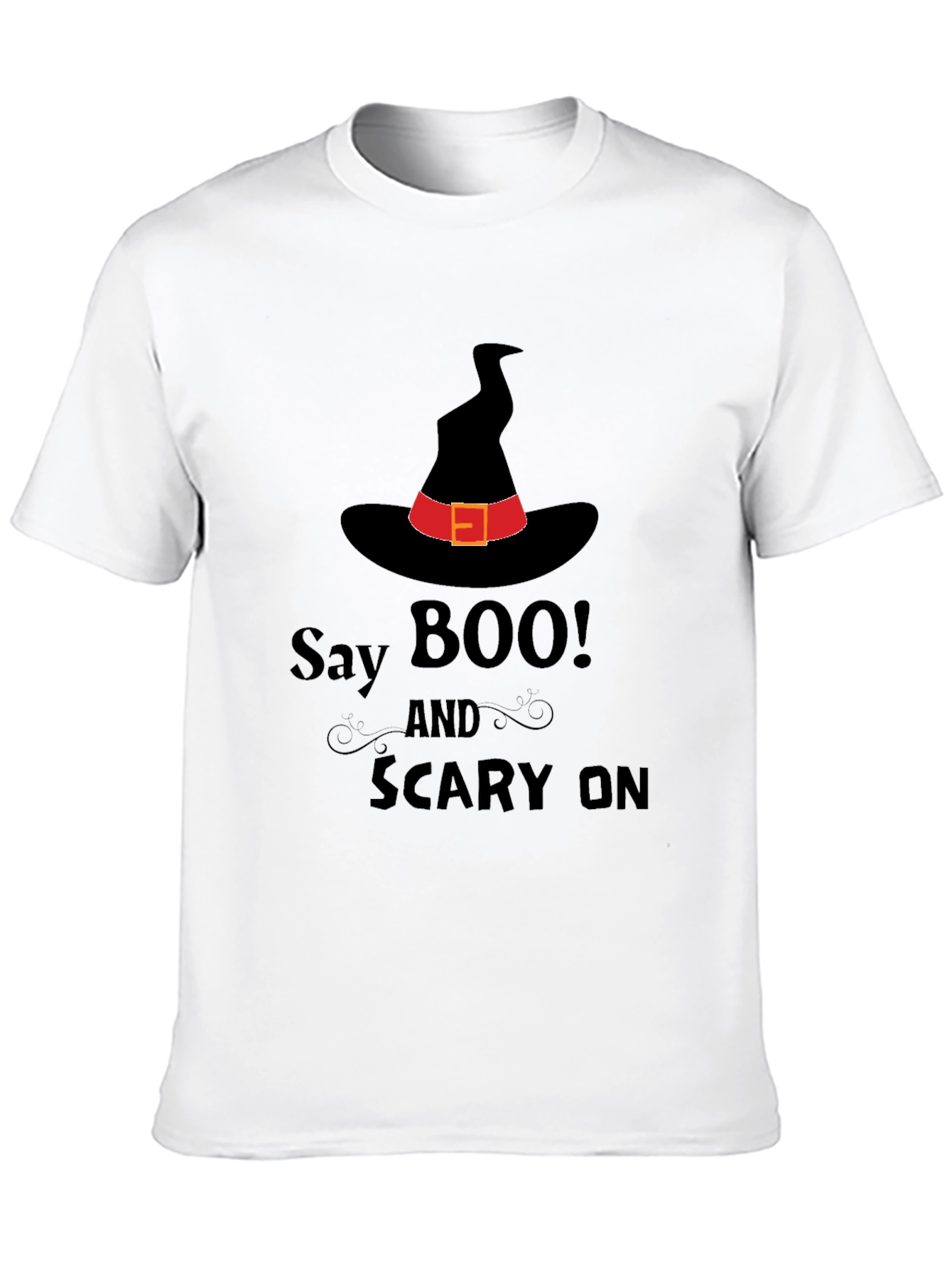 Halloween Witch Hat T-Shirt - Say Boo!