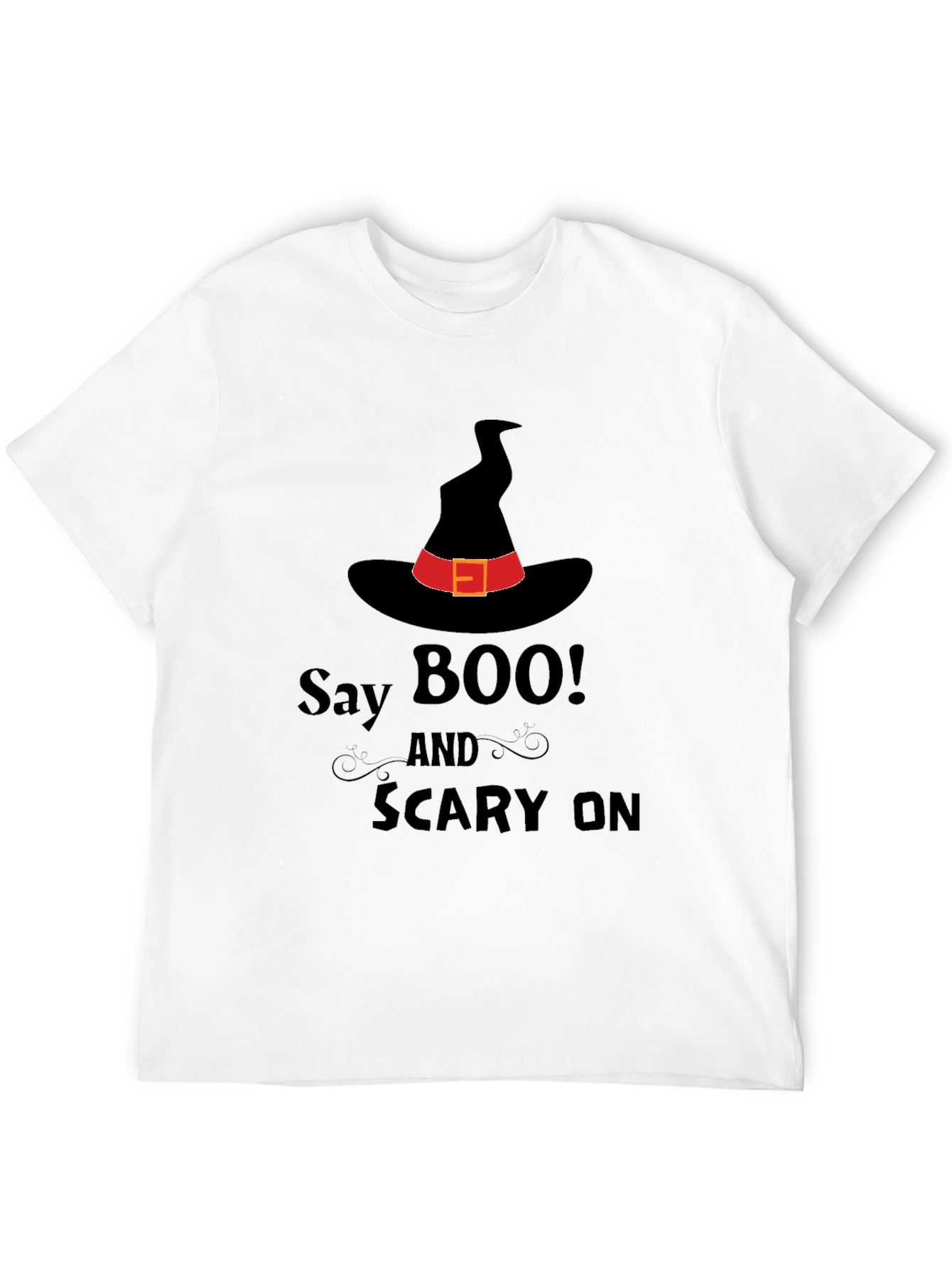 Halloween Witch Hat T-Shirt - Say Boo!