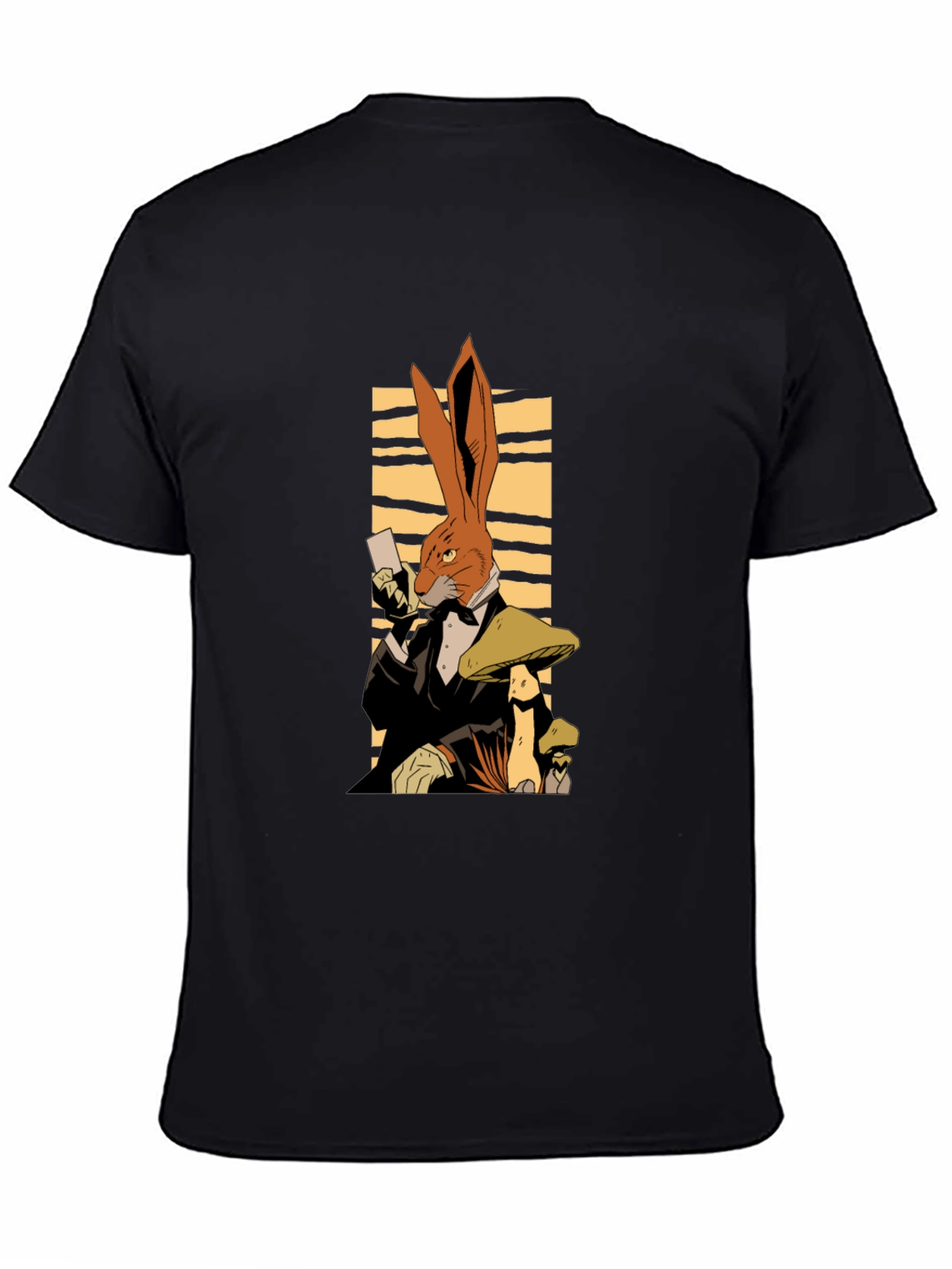 Rabbit in Tuxedo Black T-Shirt