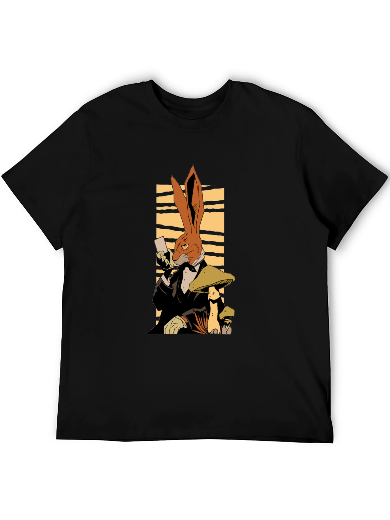 Rabbit in Tuxedo Black T-Shirt