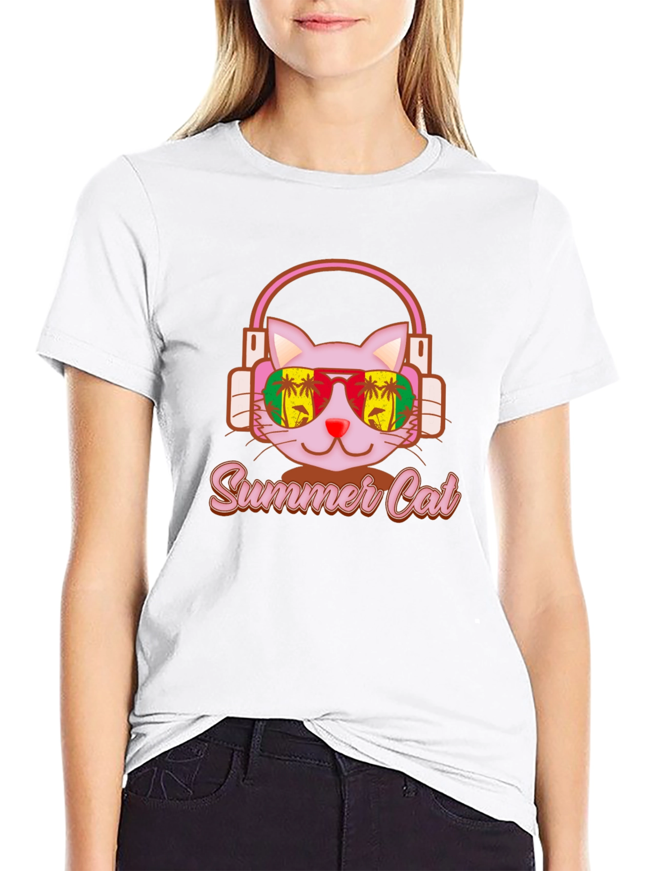 Summer Cat Graphic Tee