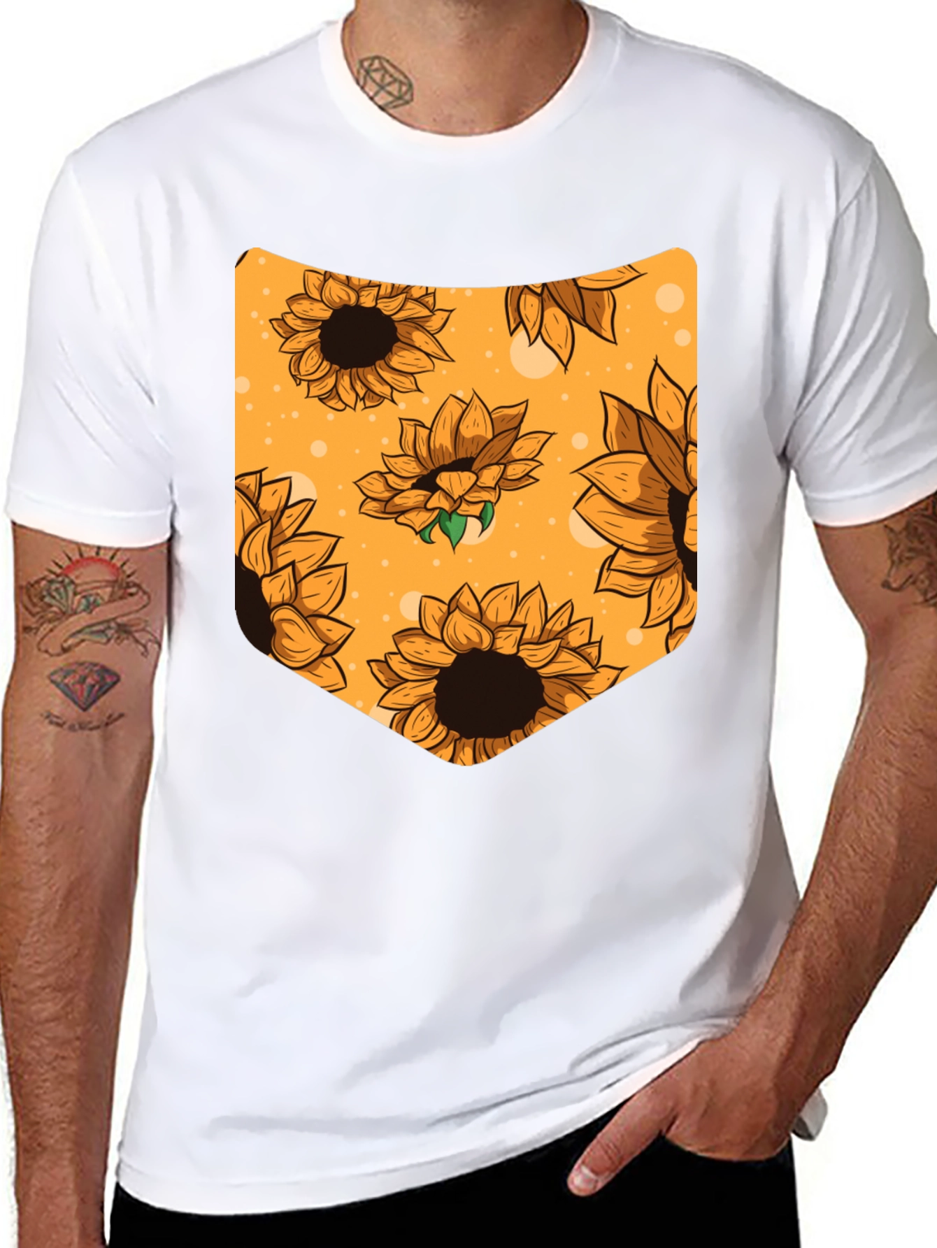 Sunflower Pocket Graphic Tee - Black
