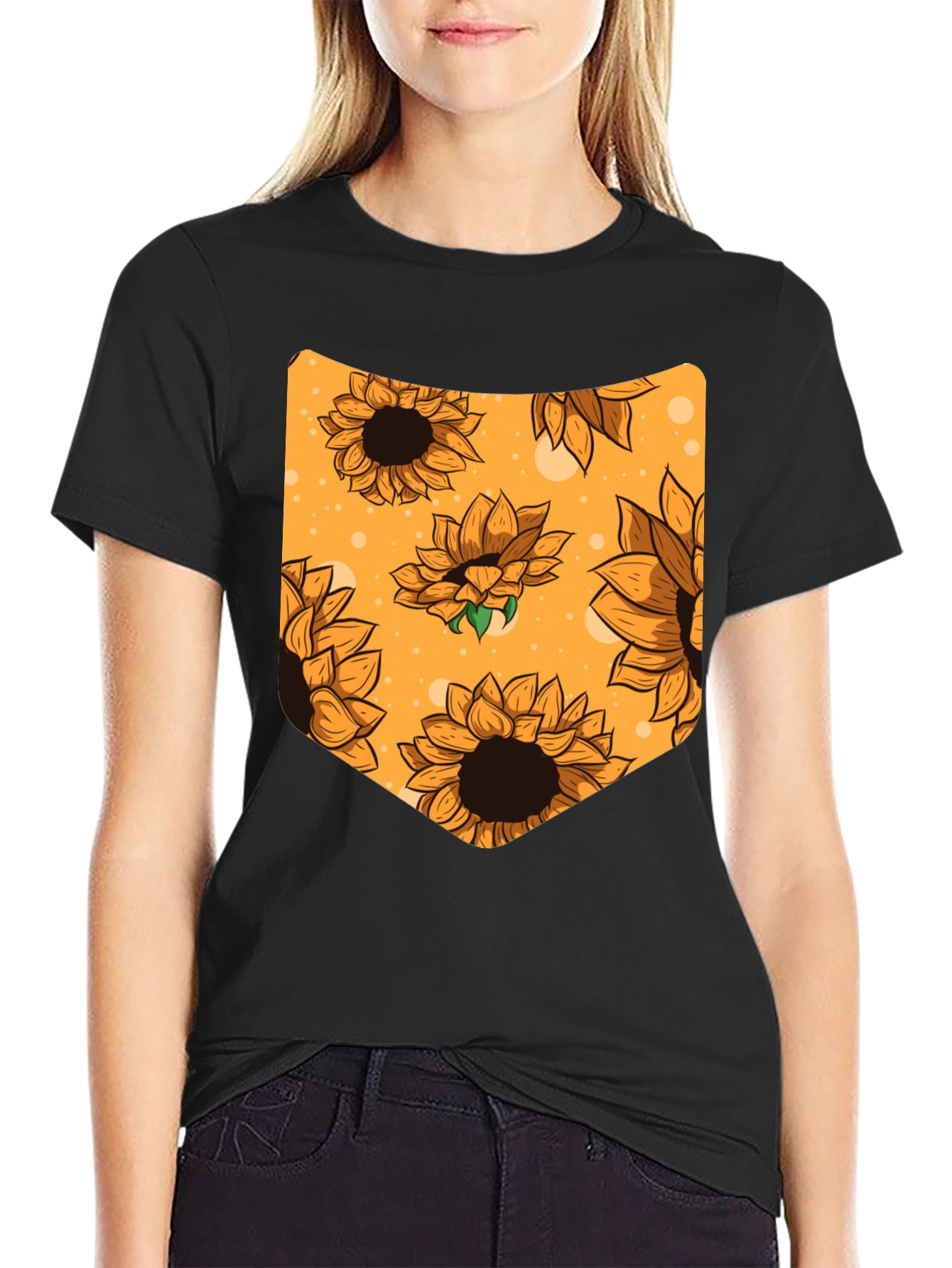 Sunflower Pocket Graphic Tee - Black