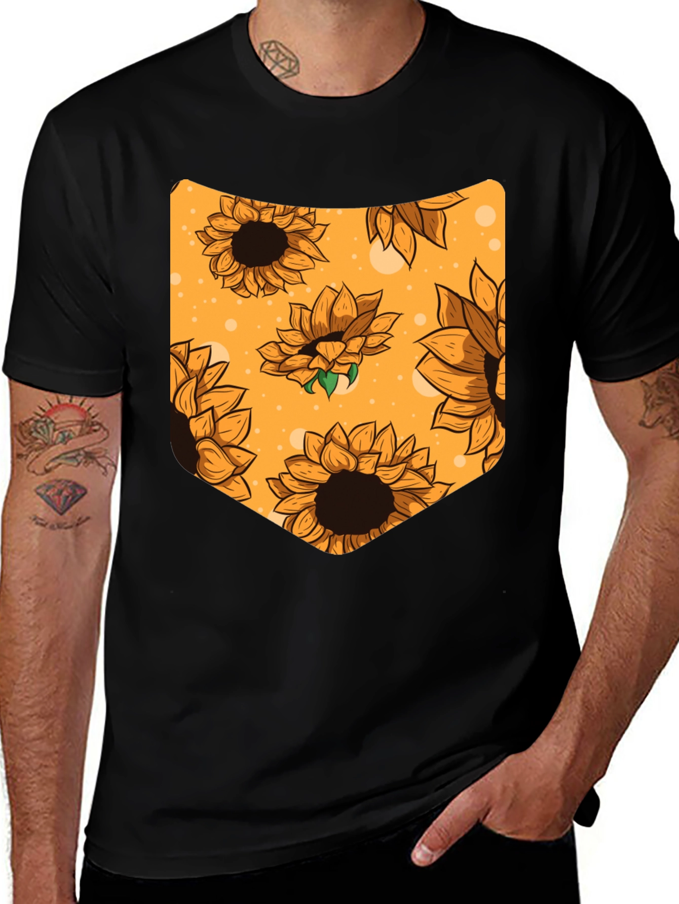 Sunflower Pocket Graphic Tee - Black