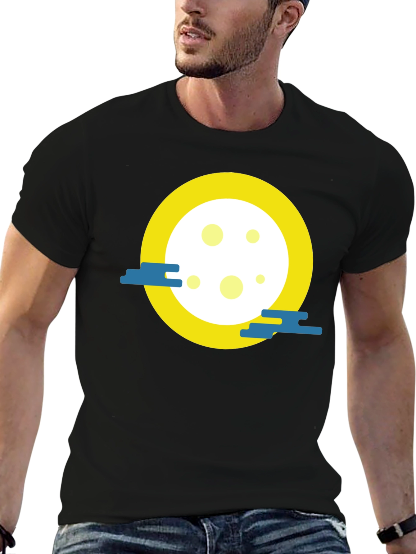 Moon Graphic Black T-Shirt