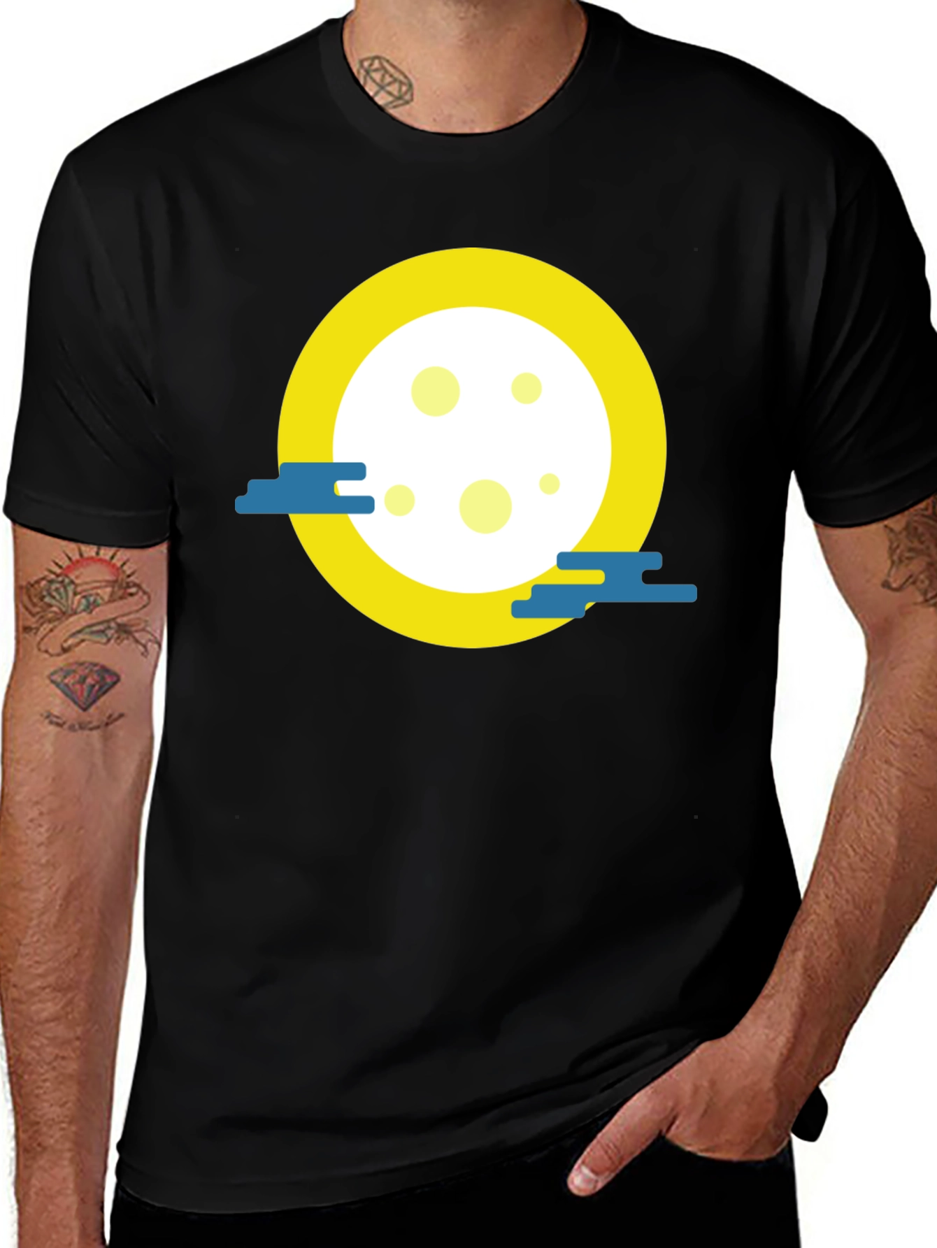 Moon Graphic Black T-Shirt