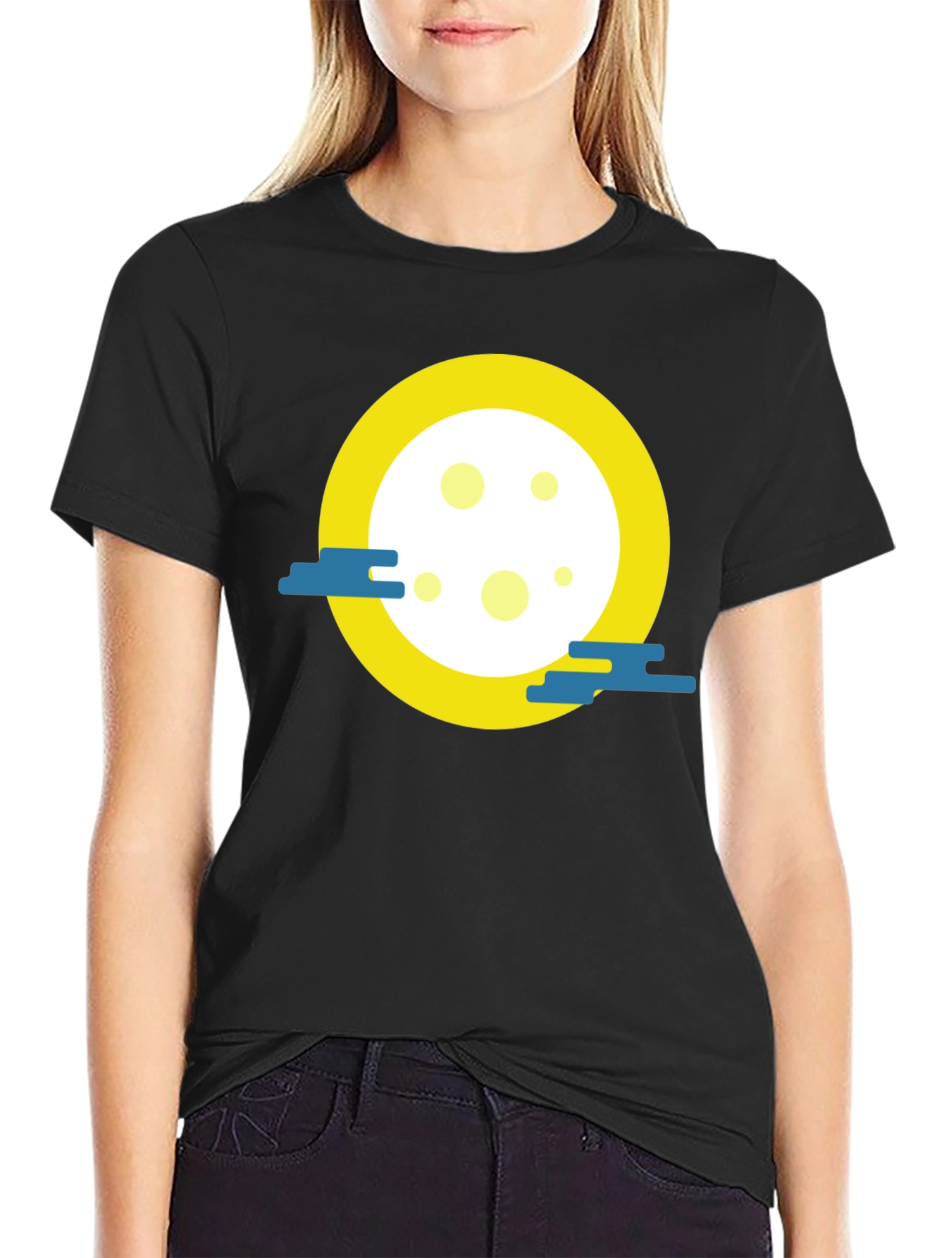 Moon Graphic Black T-Shirt