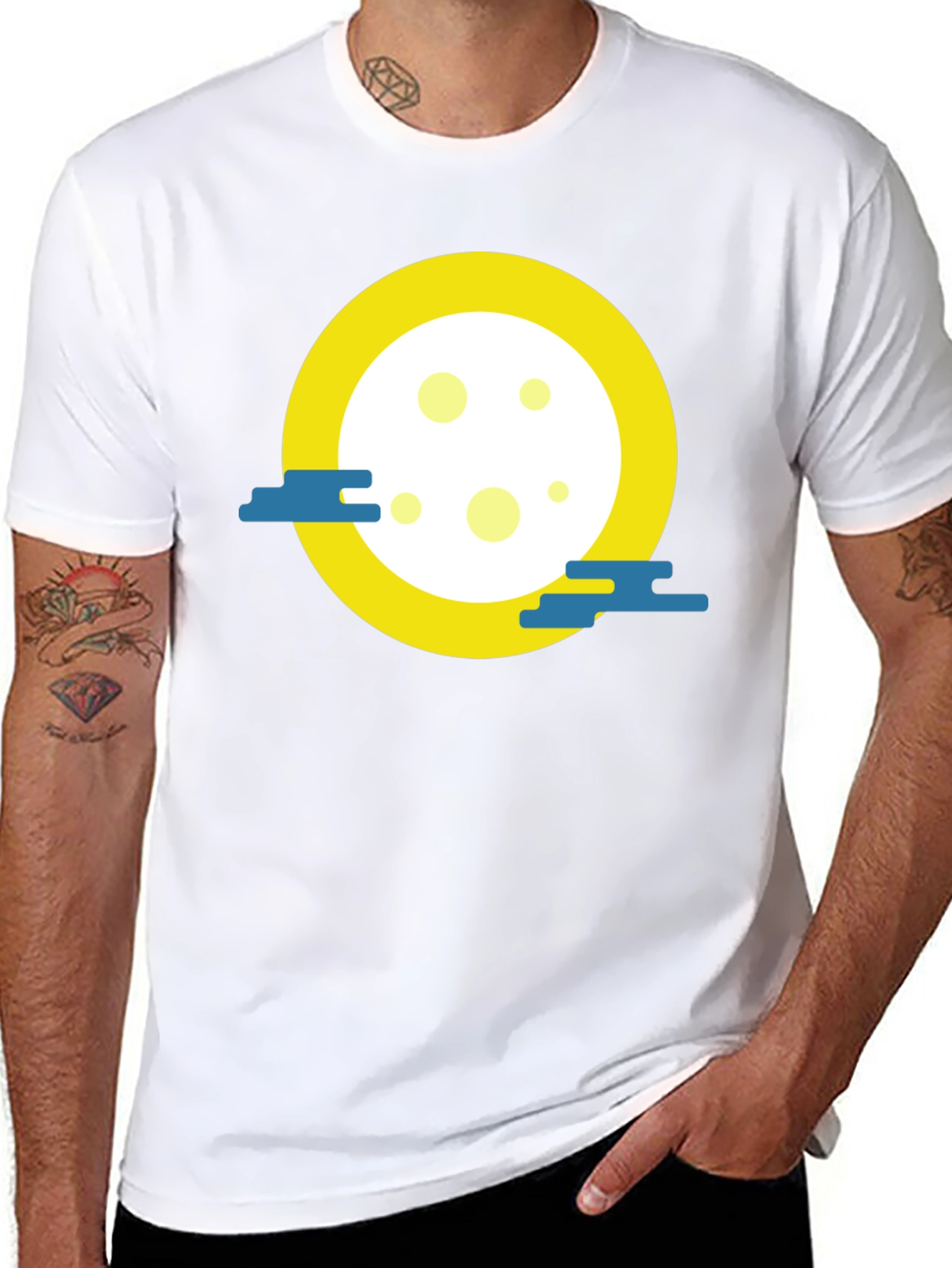 Moon Graphic Black T-Shirt