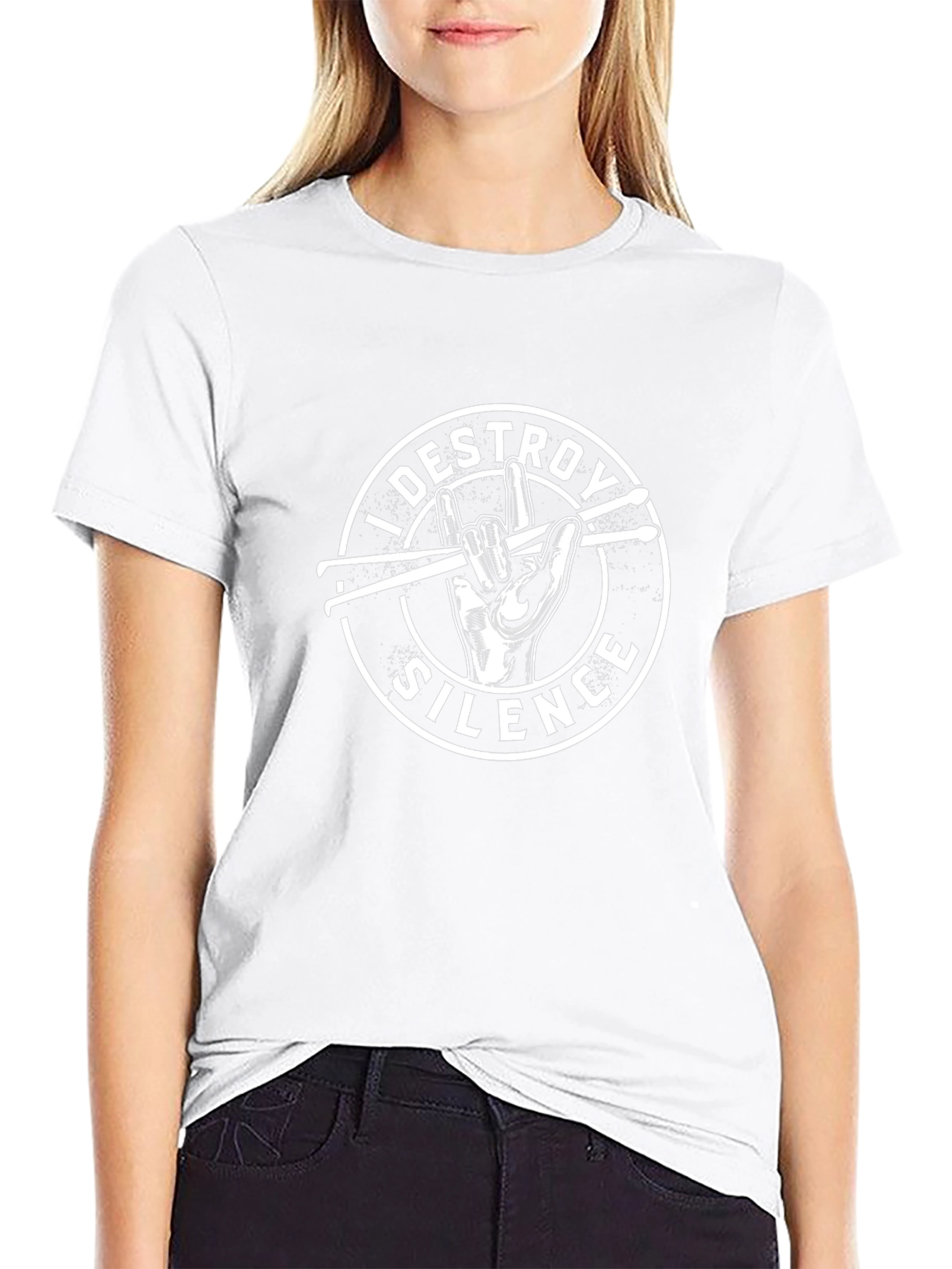 I Destroy Silence Rock Hand Drummer T-Shirt