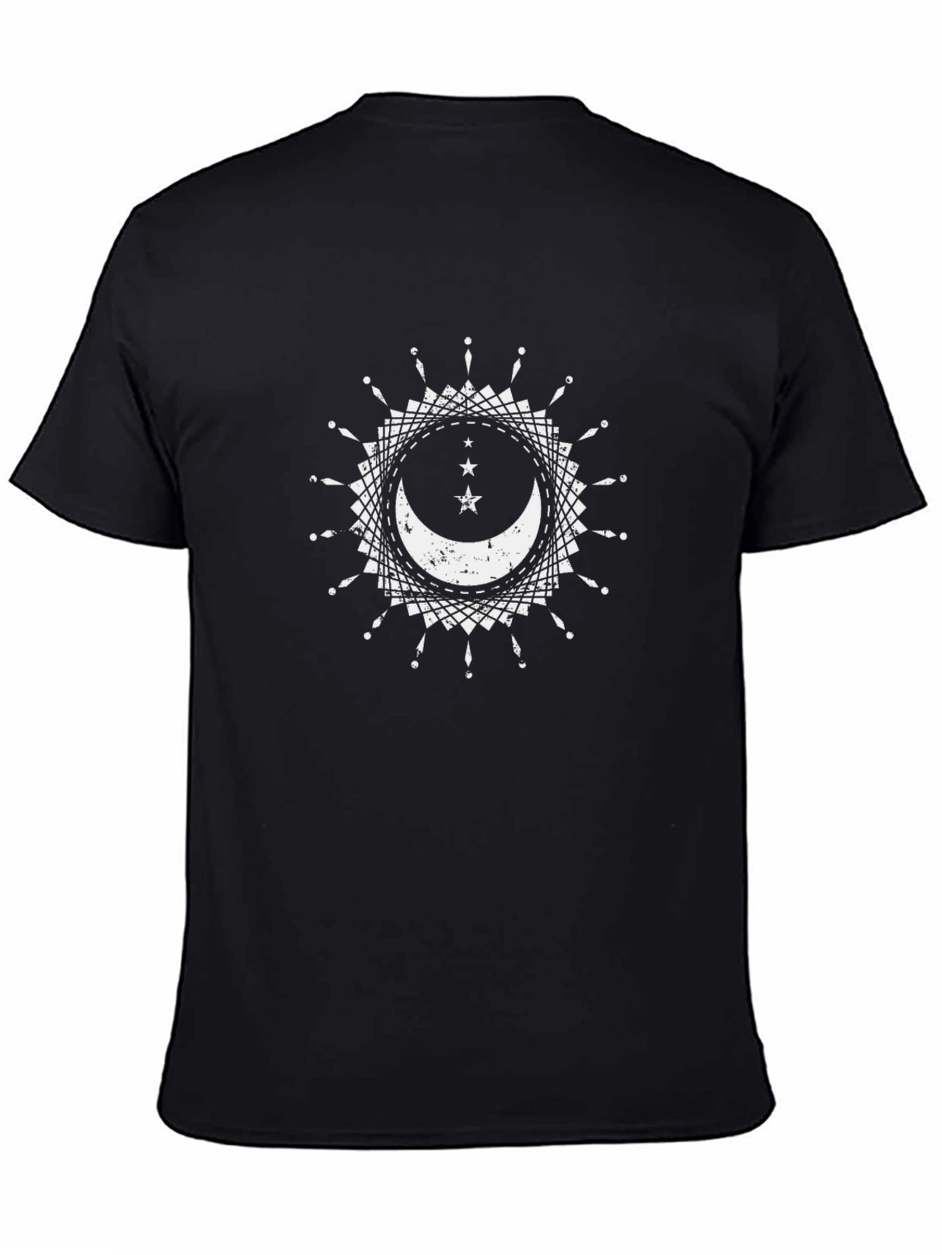 Geometric Crescent Moon Graphic Tee