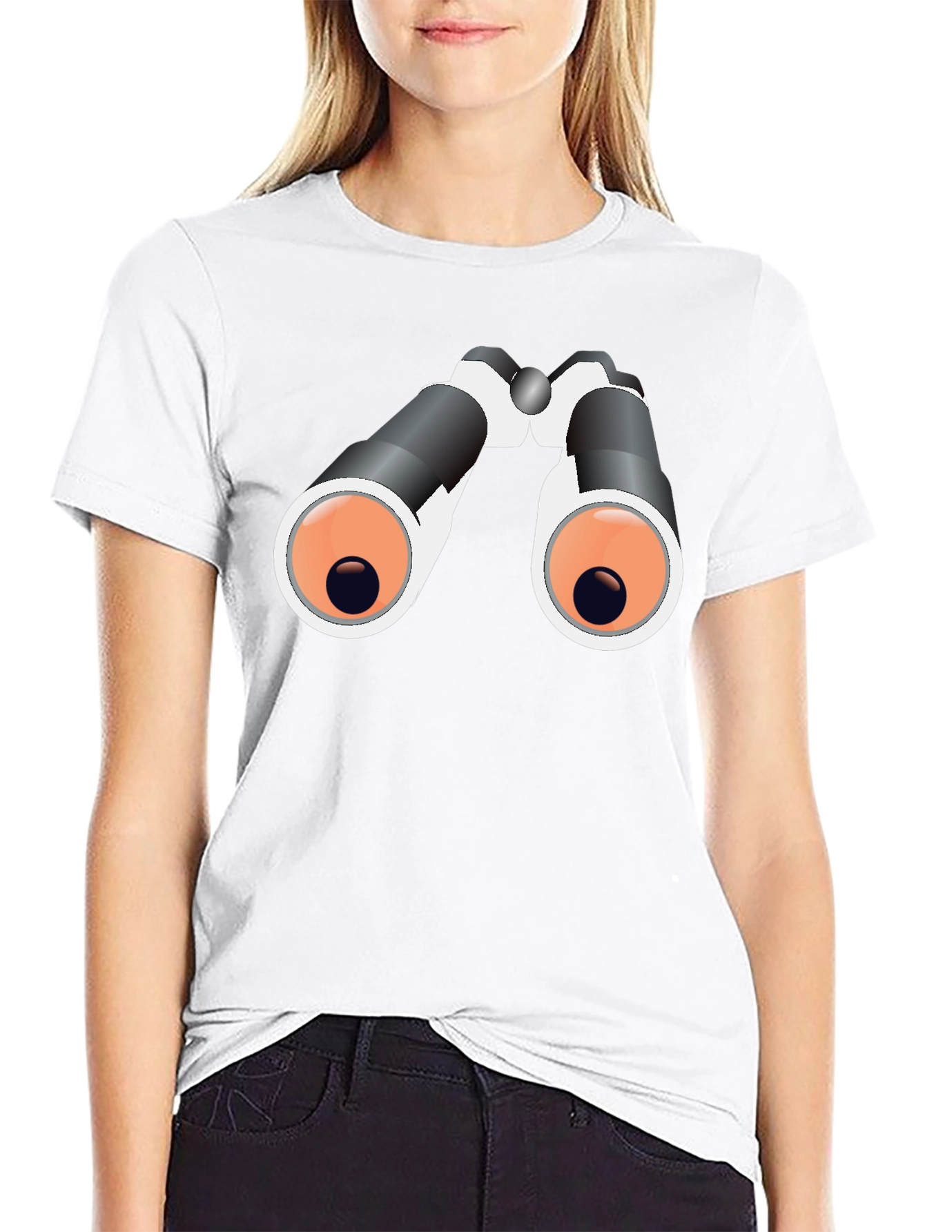 Binoculars Graphic Tee - Black Cotton T-Shirt