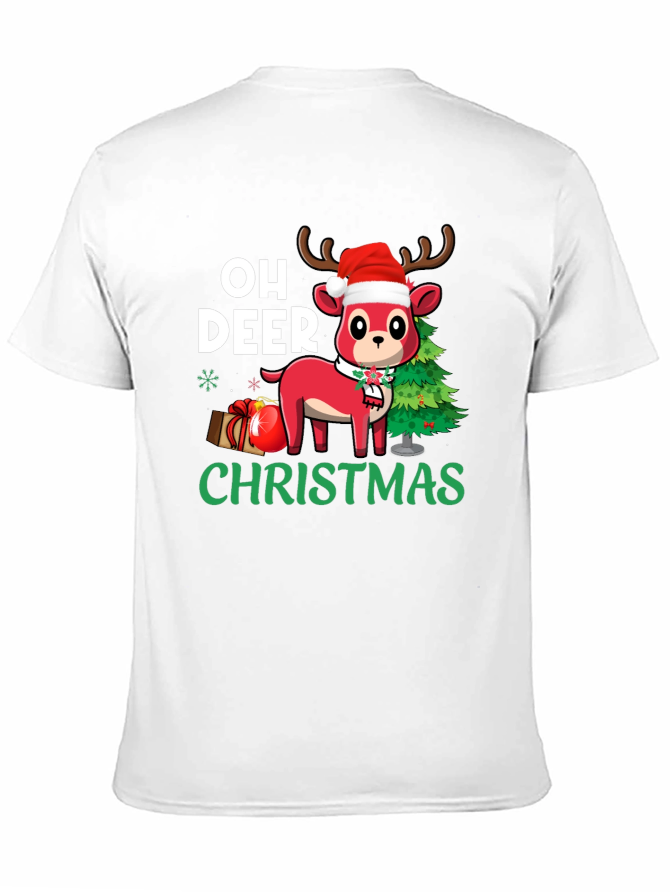Oh Deer Christmas Black T-Shirt