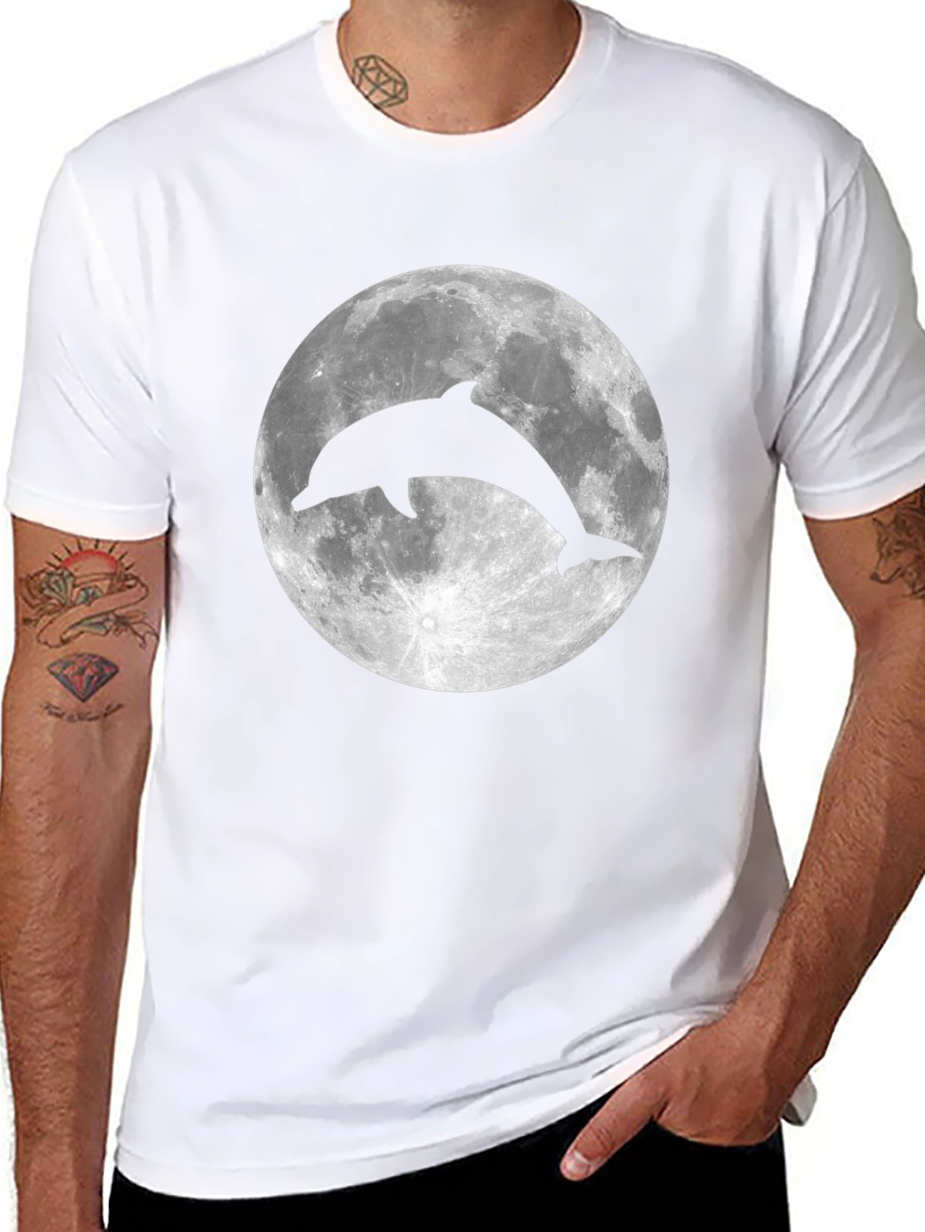 Dolphin Moon Graphic T-Shirt - Stylish & Unique Design