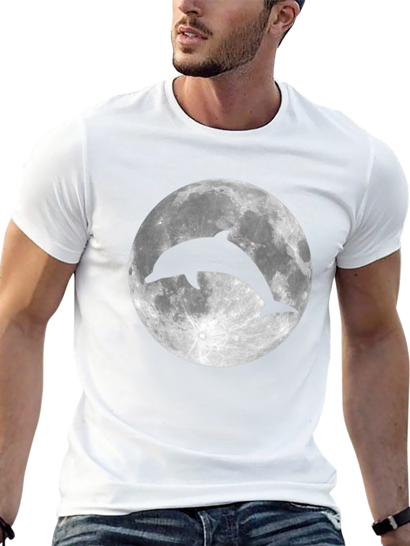 Dolphin Moon Graphic T-Shirt - Stylish & Unique Design