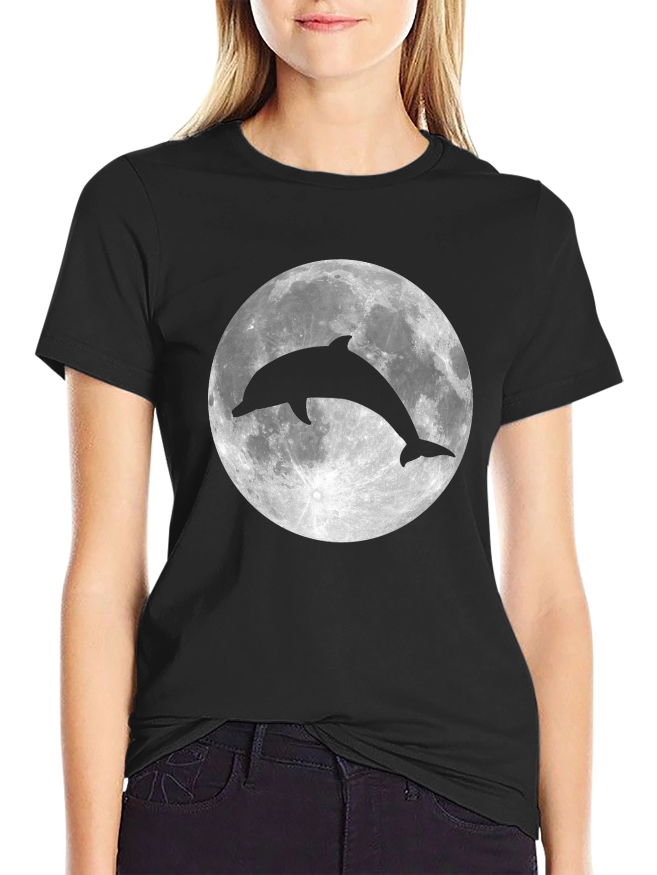Dolphin Moon Graphic T-Shirt - Stylish & Unique Design