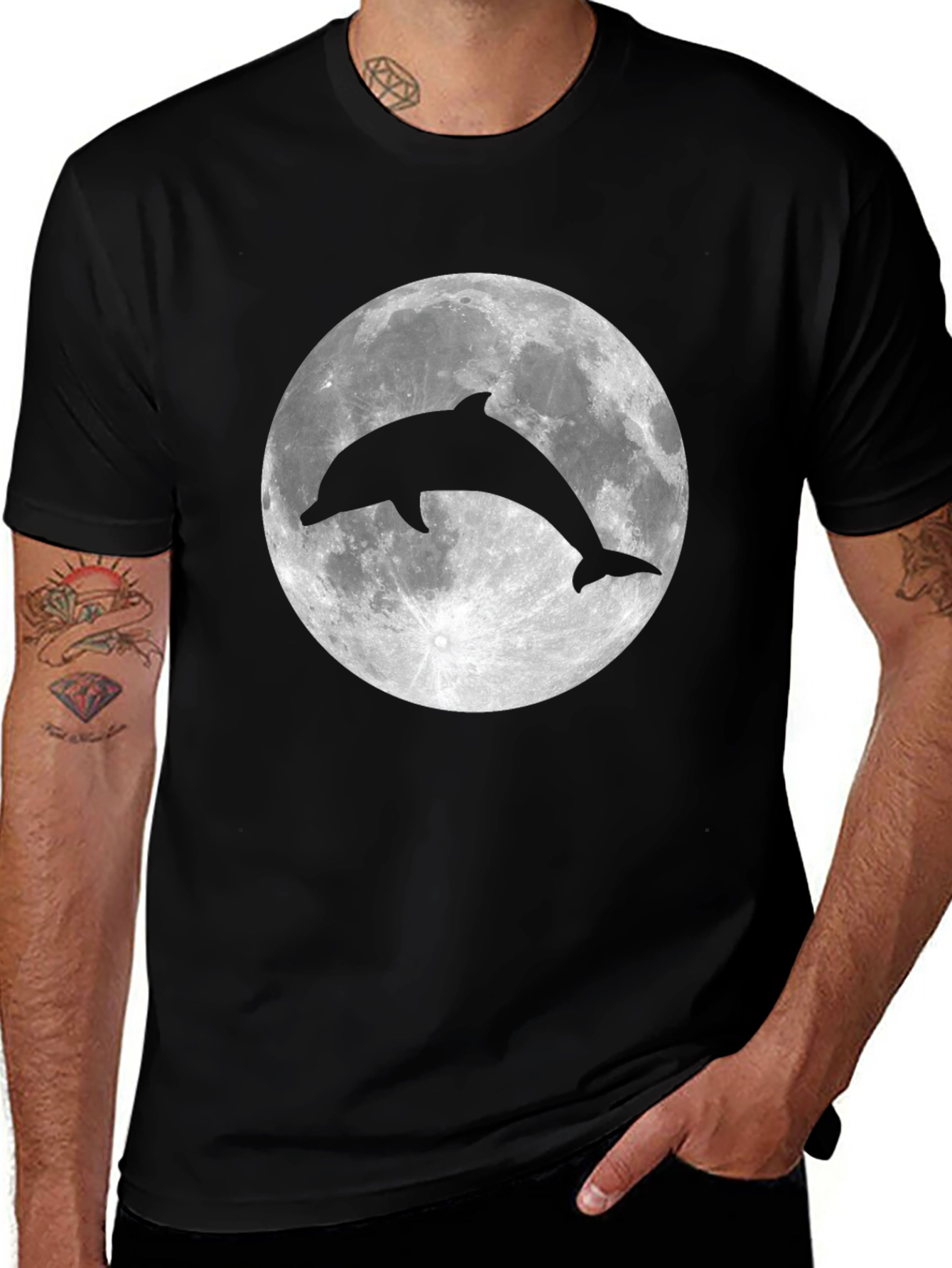 Dolphin Moon Graphic T-Shirt - Stylish & Unique Design