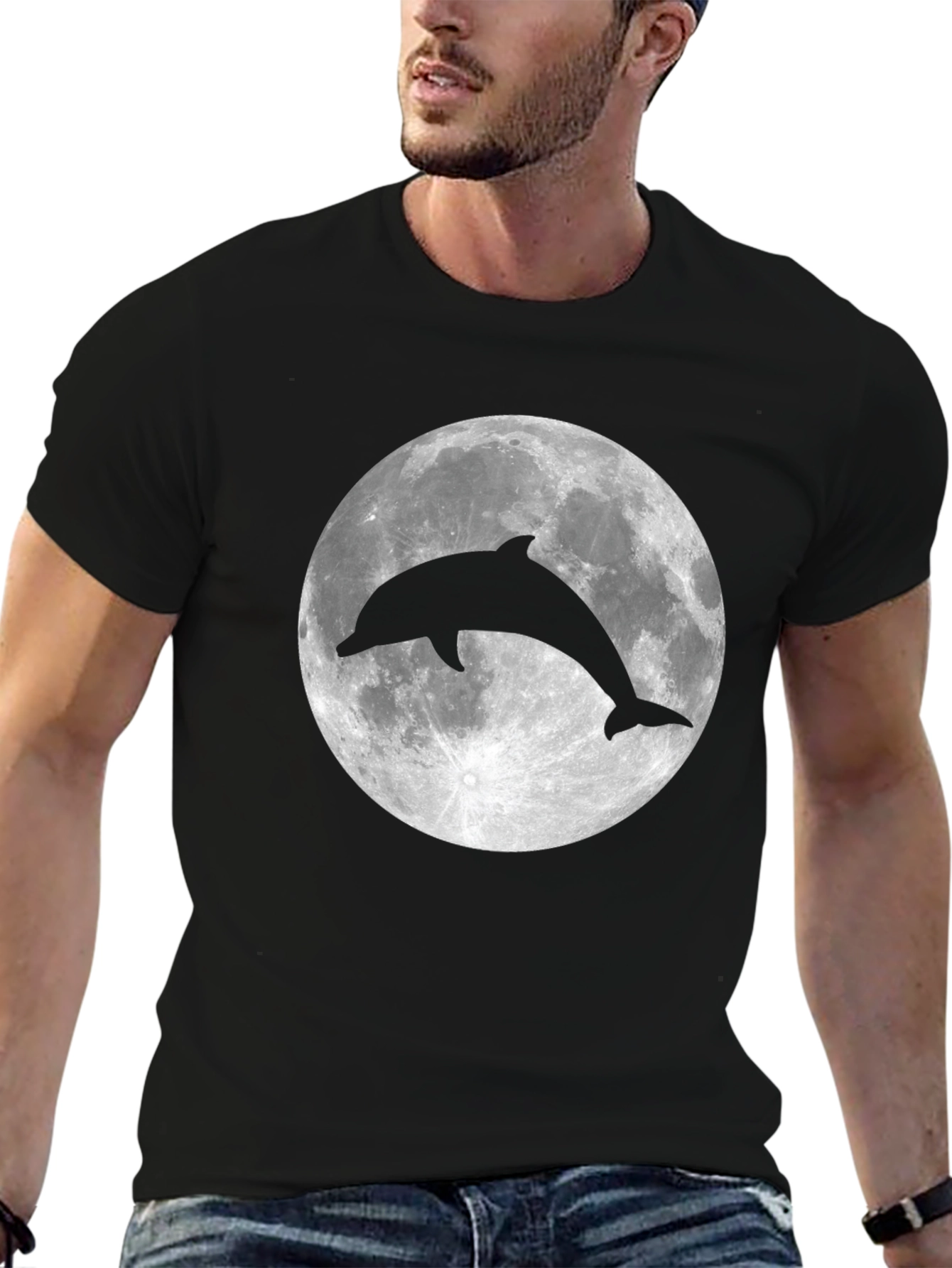 Dolphin Moon Graphic T-Shirt - Stylish & Unique Design