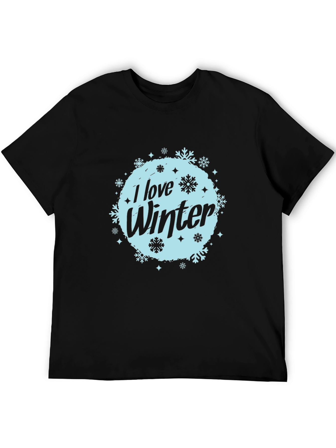 I Love Winter Graphic Tee - Mens Black T-Shirt
