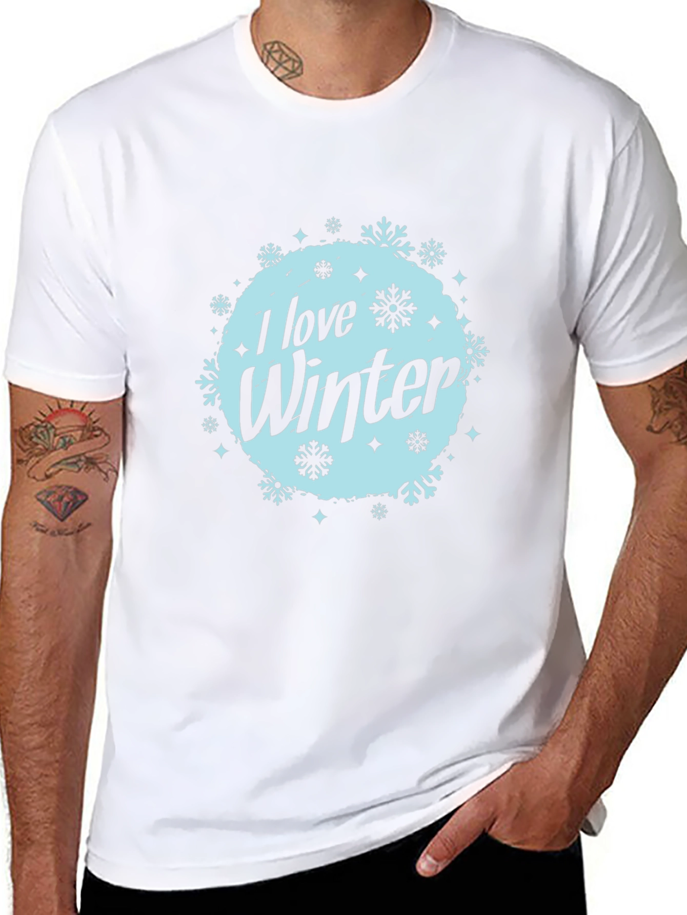 I Love Winter Graphic Tee - Mens Black T-Shirt