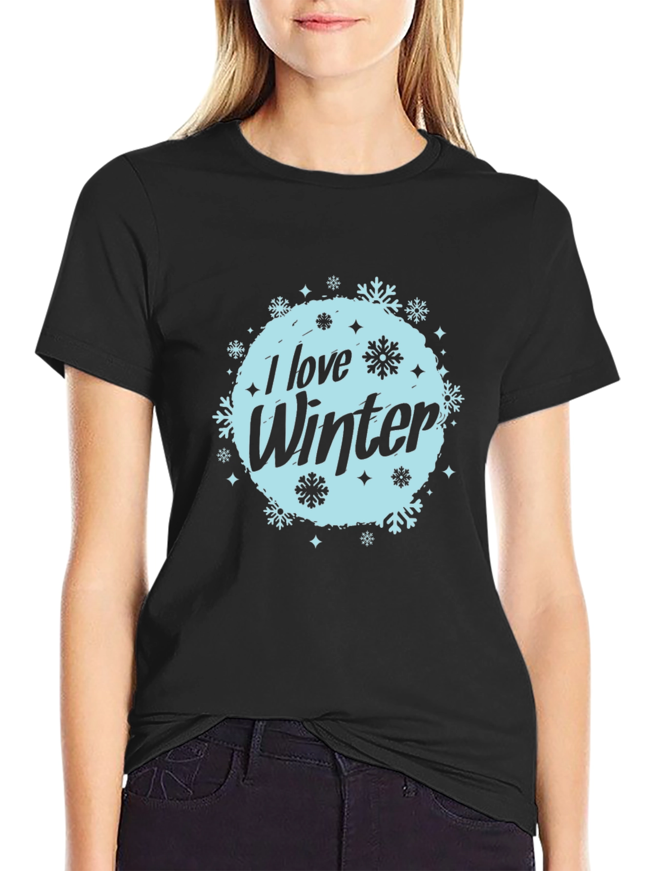 I Love Winter Graphic Tee - Mens Black T-Shirt