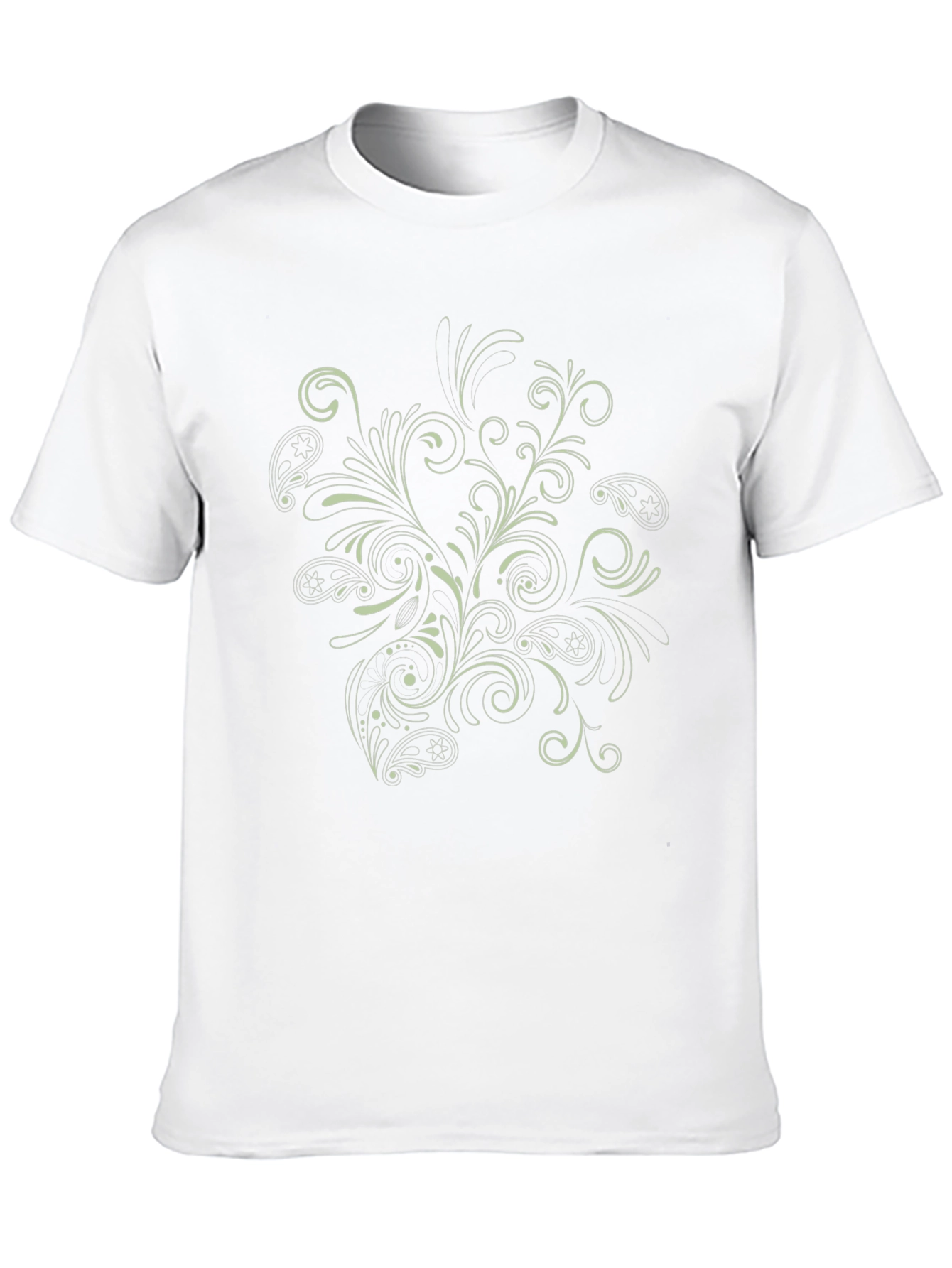 Mens Black T-Shirt with Floral Paisley Design