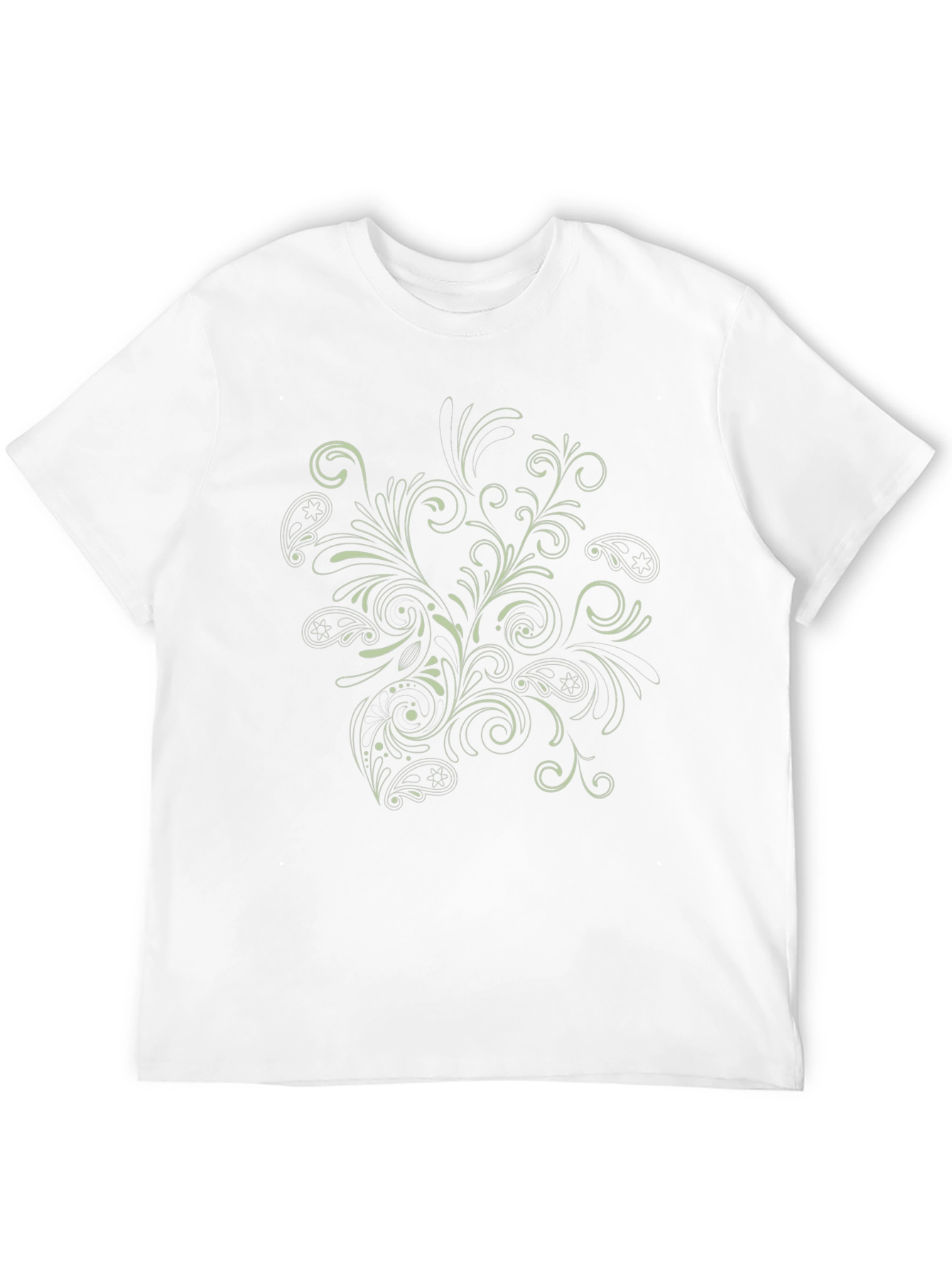 Mens Black T-Shirt with Floral Paisley Design