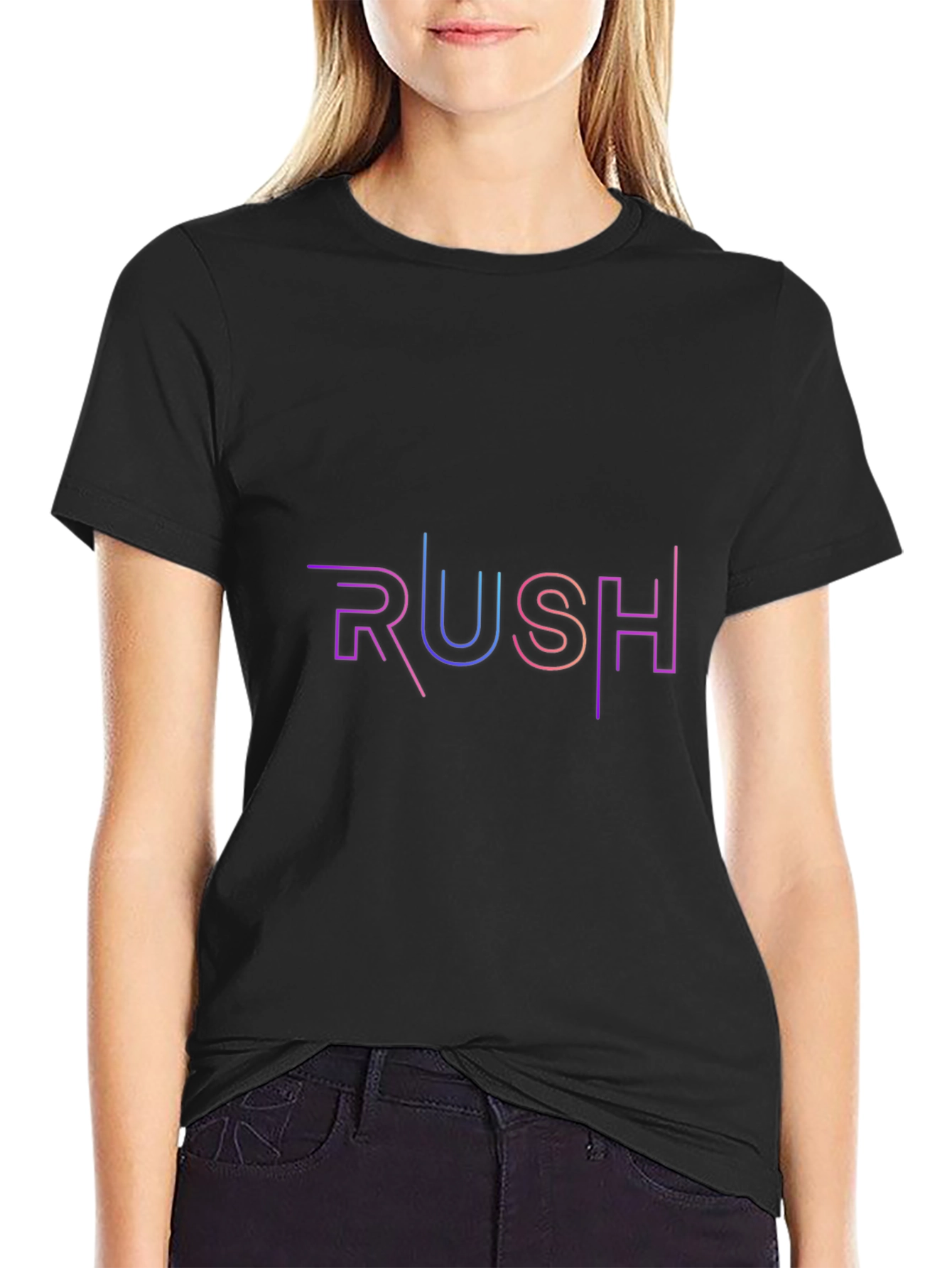 Rush Graphic Print Black T-Shirt