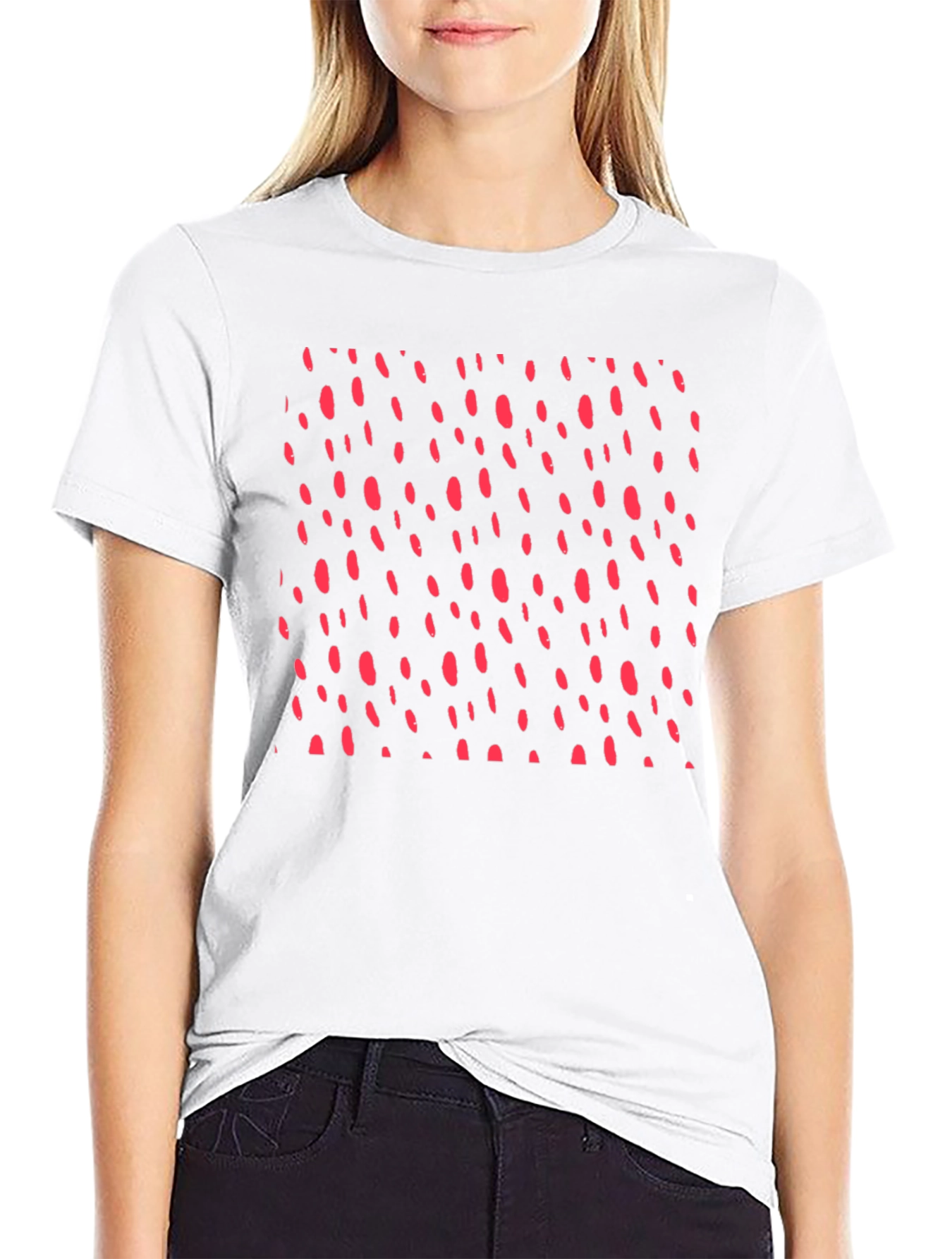 Modern Black T-Shirt with Red Dot Design