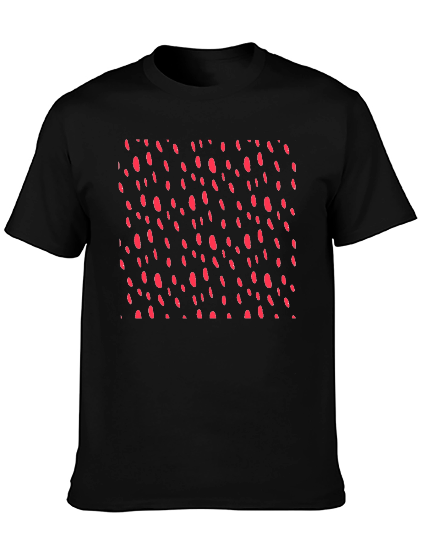 Modern Black T-Shirt with Red Dot Design