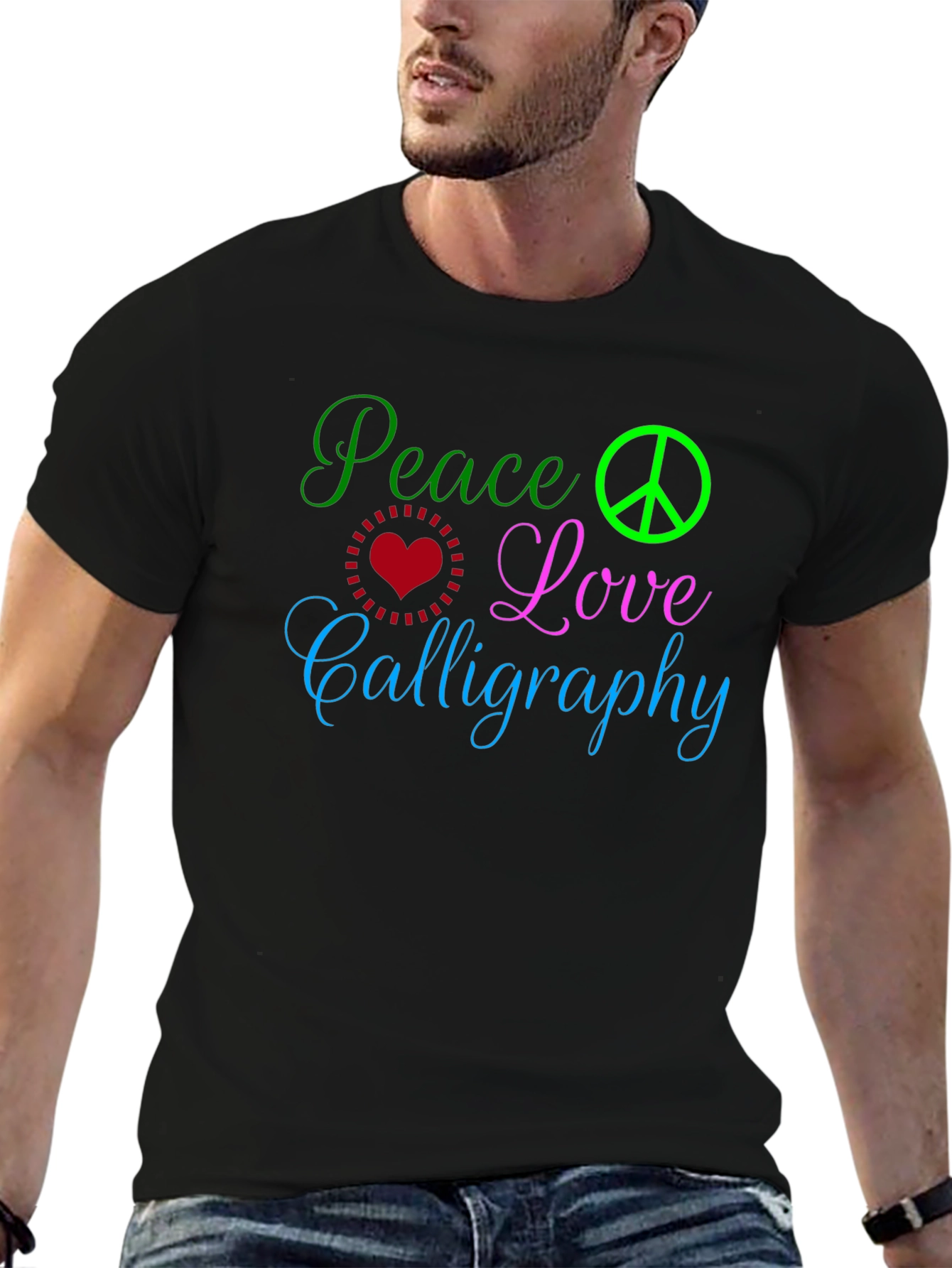 Peace Love Calligraphy T-Shirt