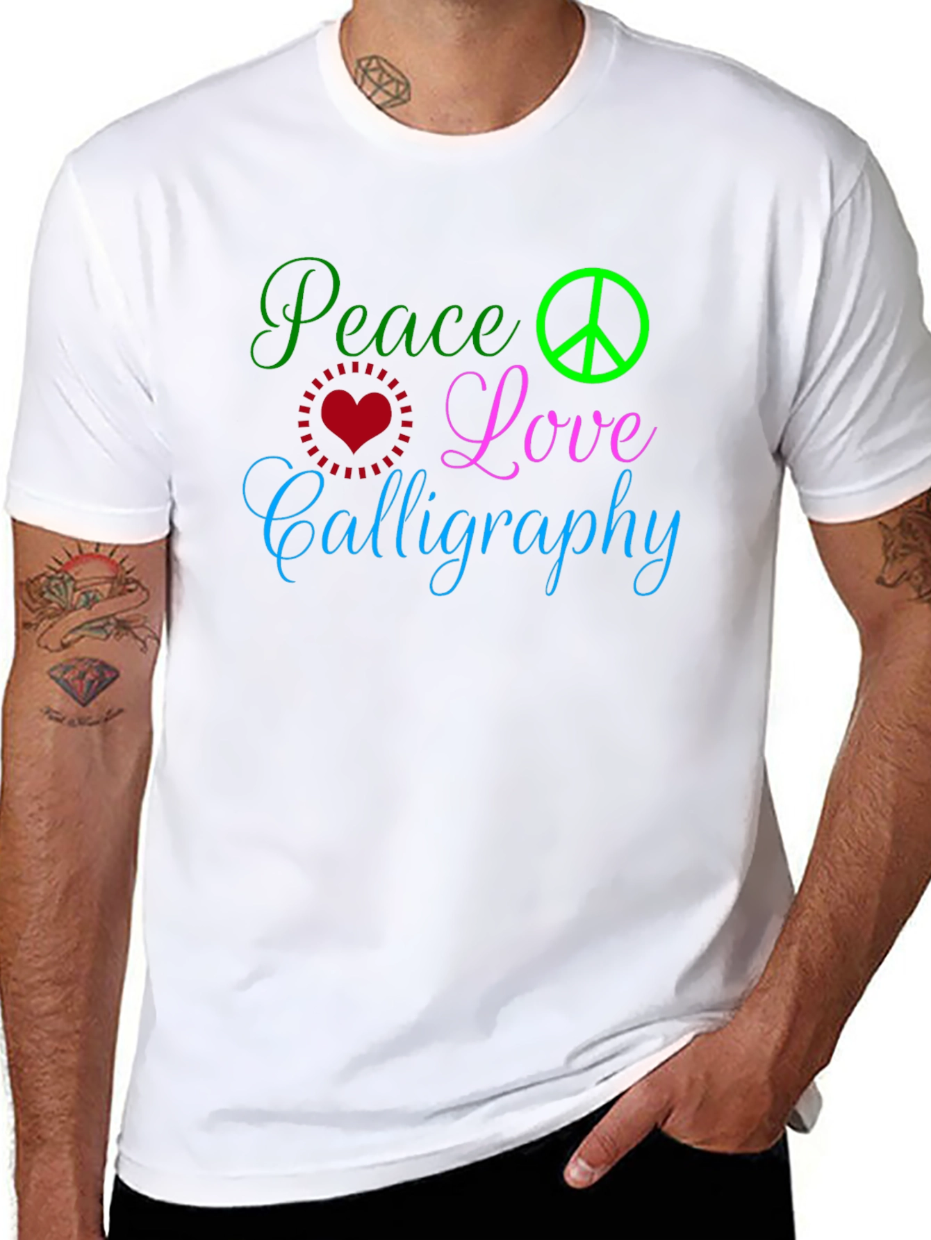 Peace Love Calligraphy T-Shirt