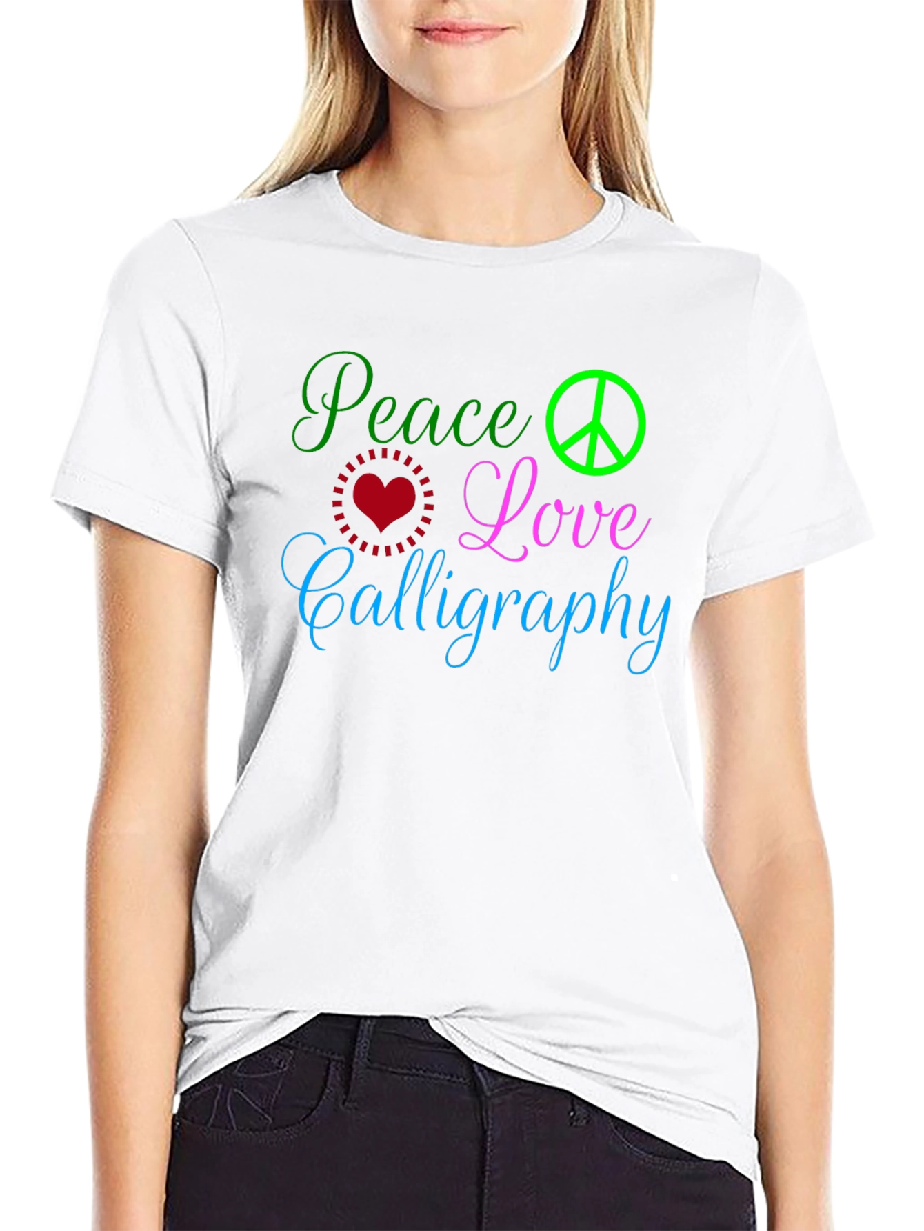 Peace Love Calligraphy T-Shirt