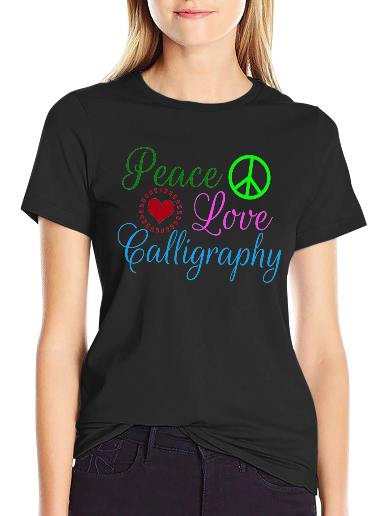 Peace Love Calligraphy T-Shirt