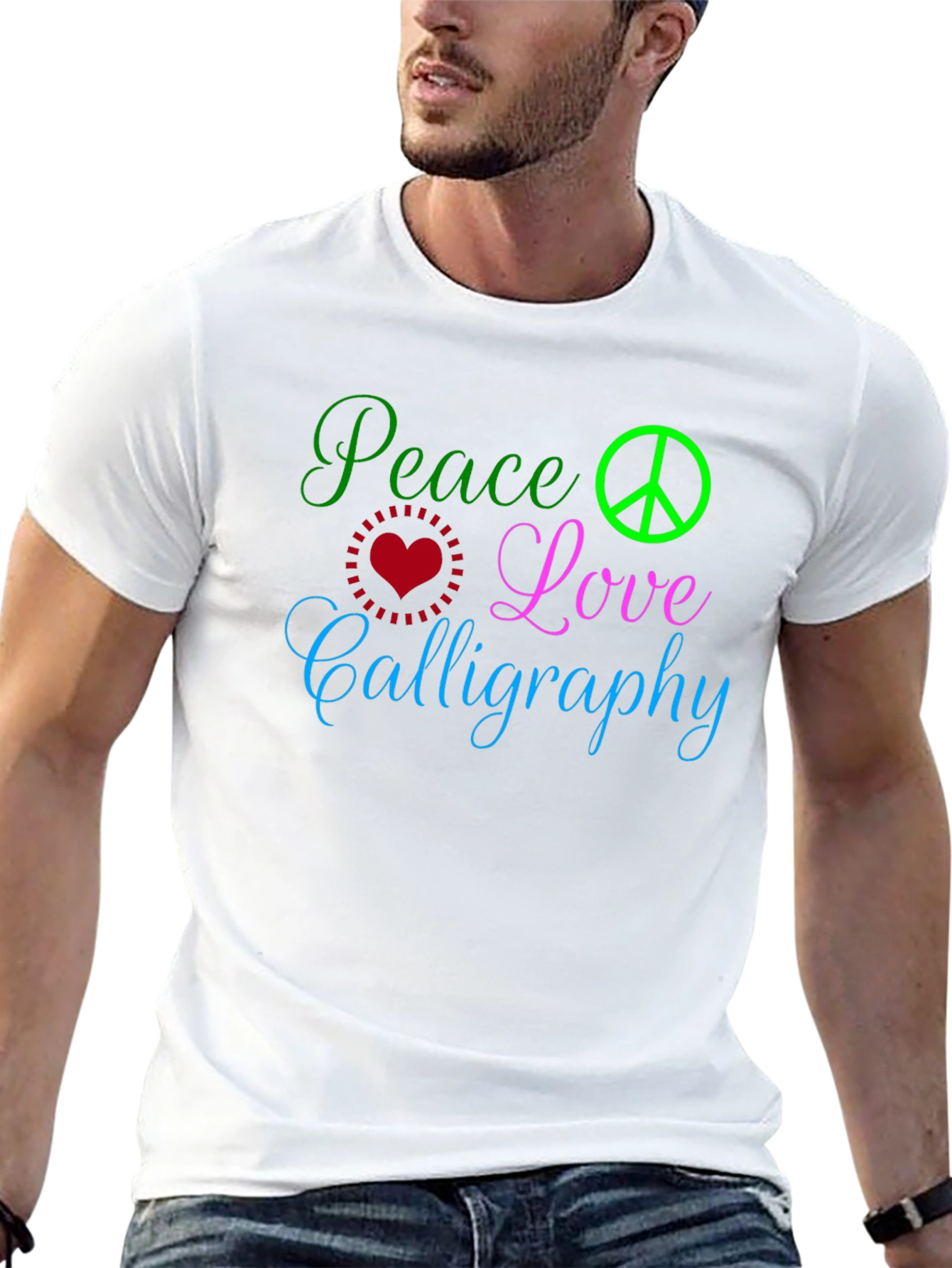 Peace Love Calligraphy T-Shirt