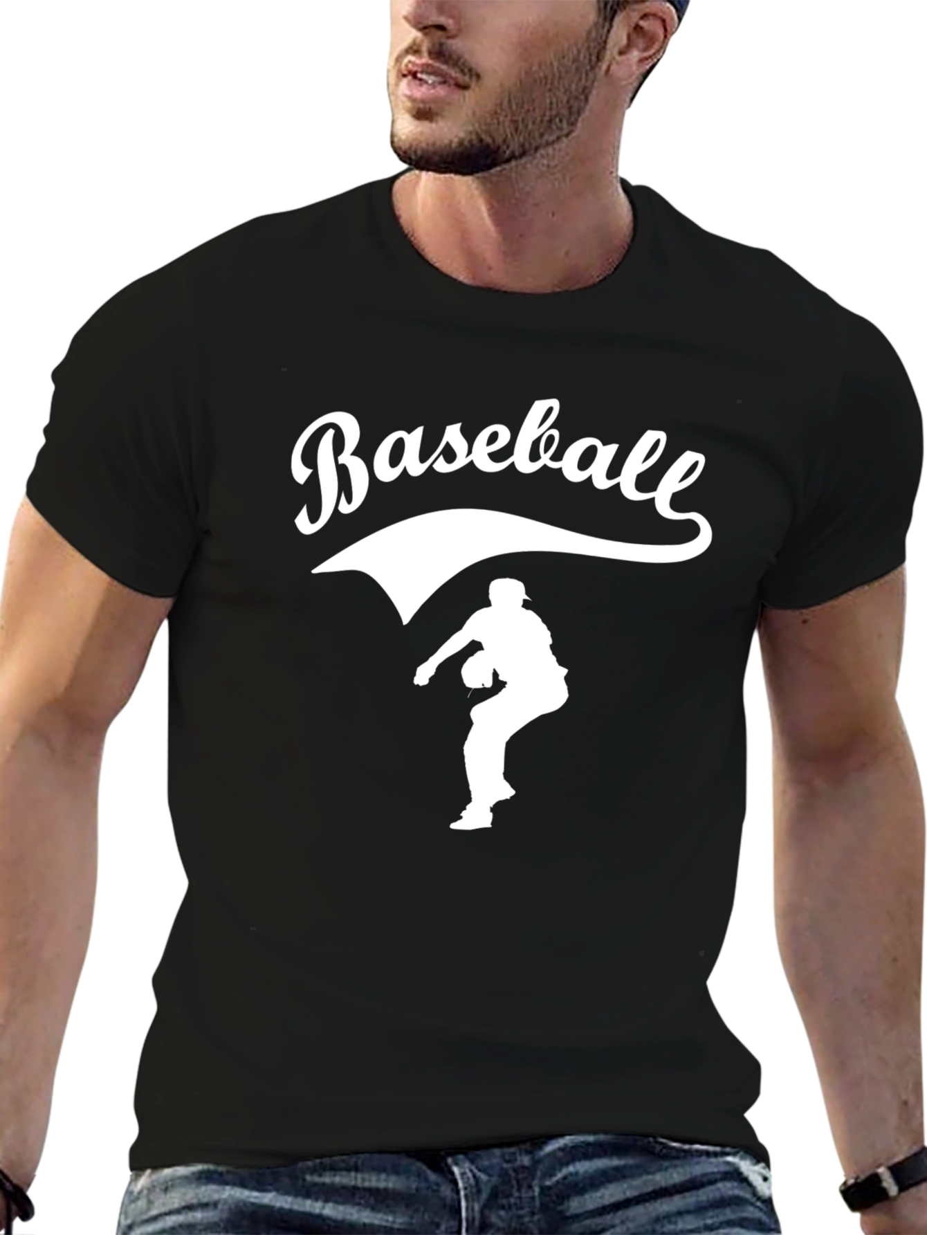 Baseball Pitcher Graphic T-Shirt - Classic Tee