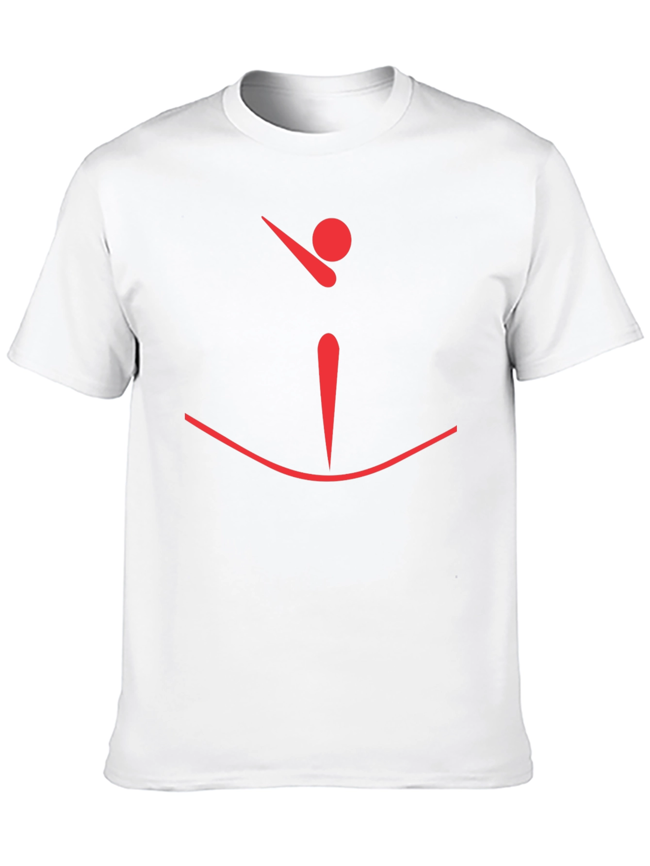 Balance Act T-Shirt - Minimalist Red Design