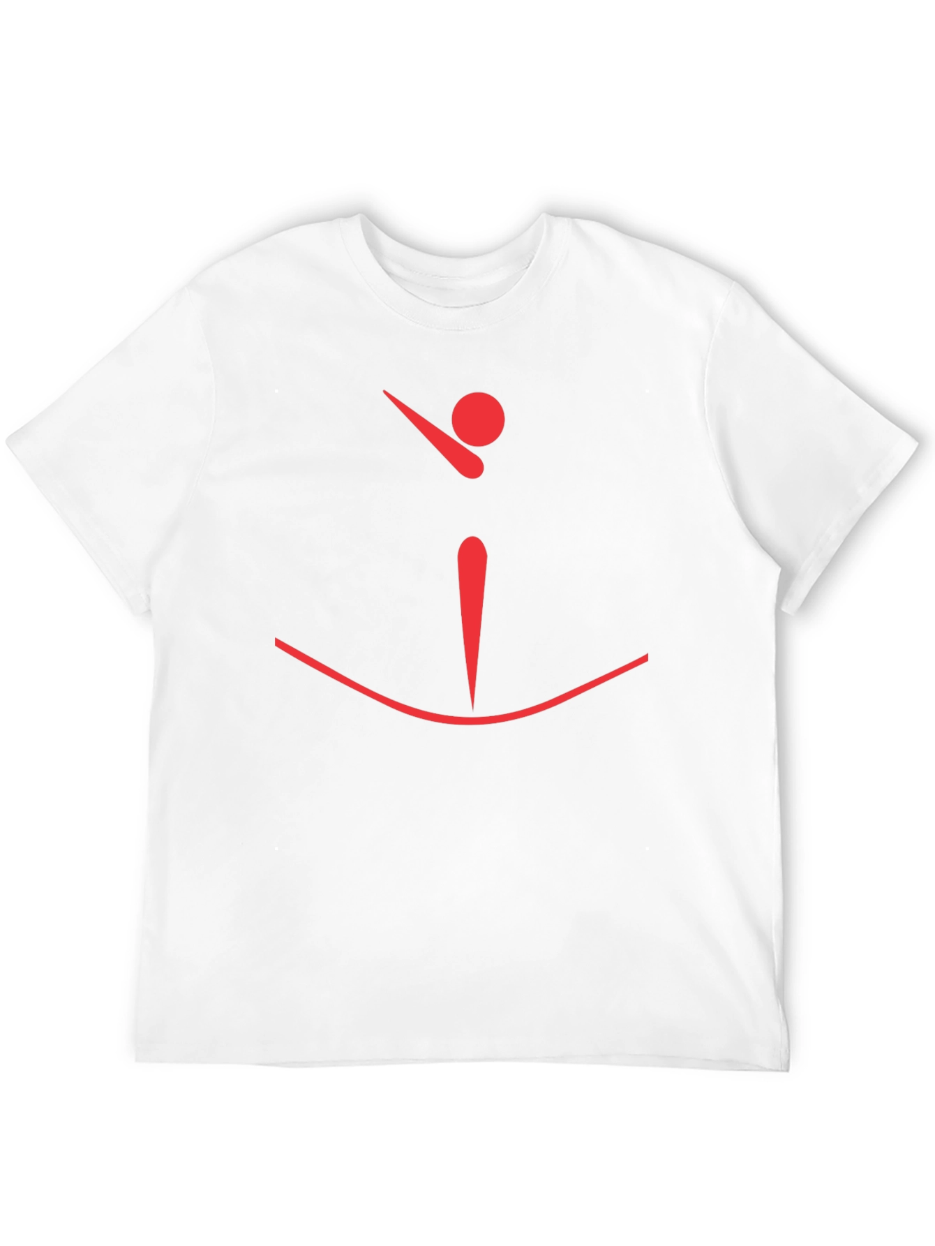 Balance Act T-Shirt - Minimalist Red Design