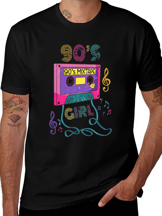 90s Mixtape Girl T-Shirt - Vintage Cassette Tape Tee
