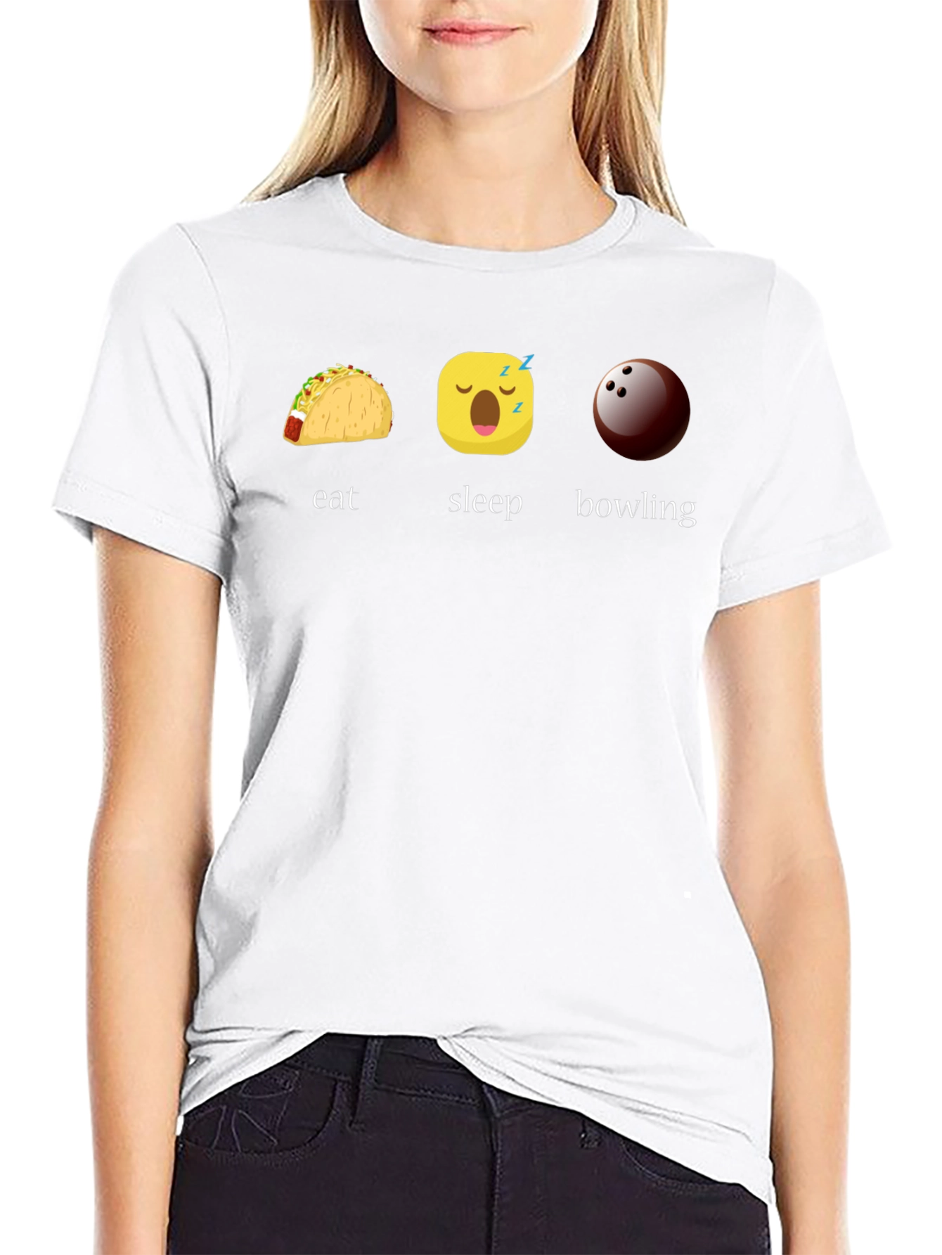 Eat Sleep Bowling Graphic Tee - Black T-Shirt