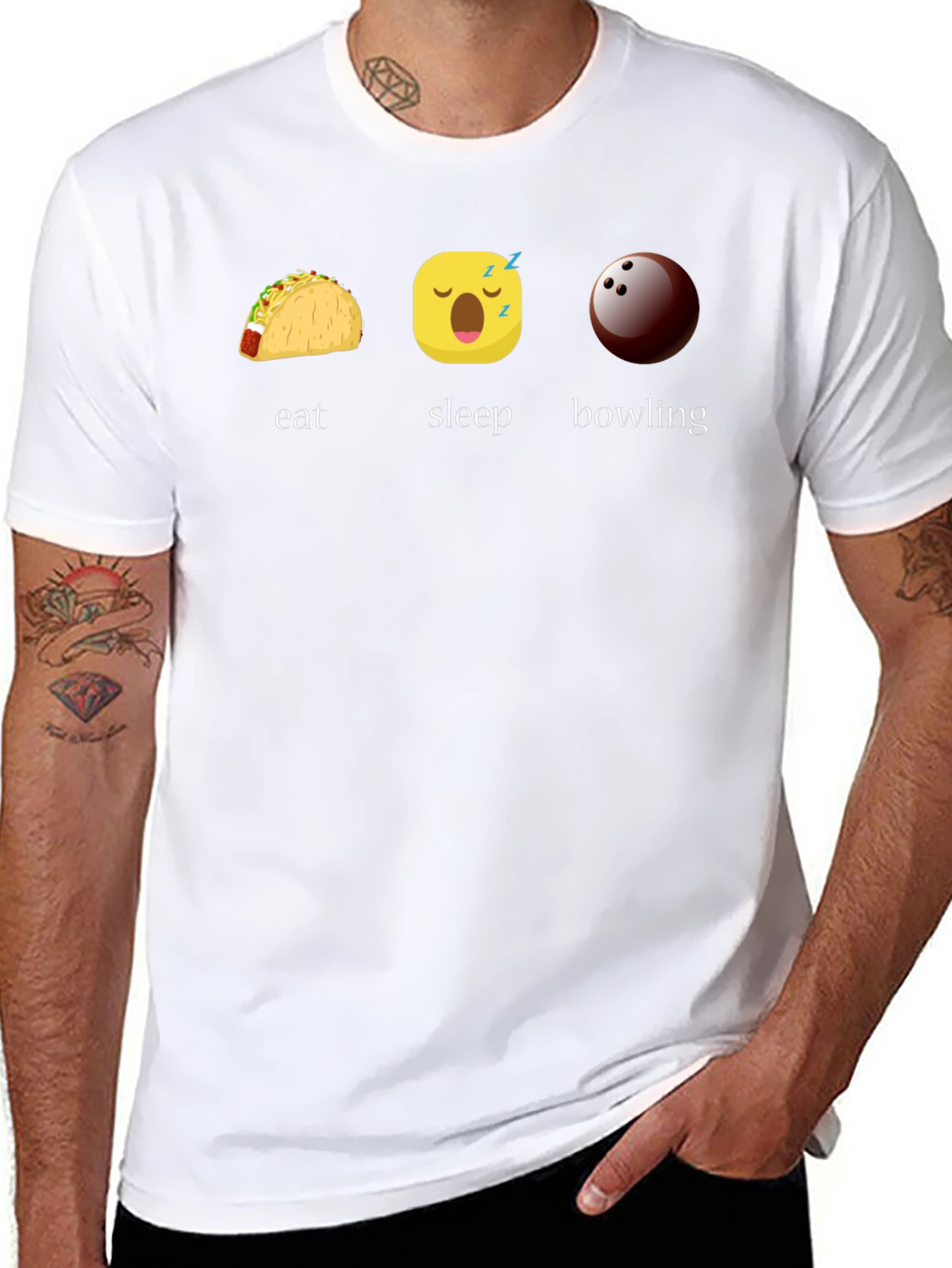 Eat Sleep Bowling Graphic Tee - Black T-Shirt