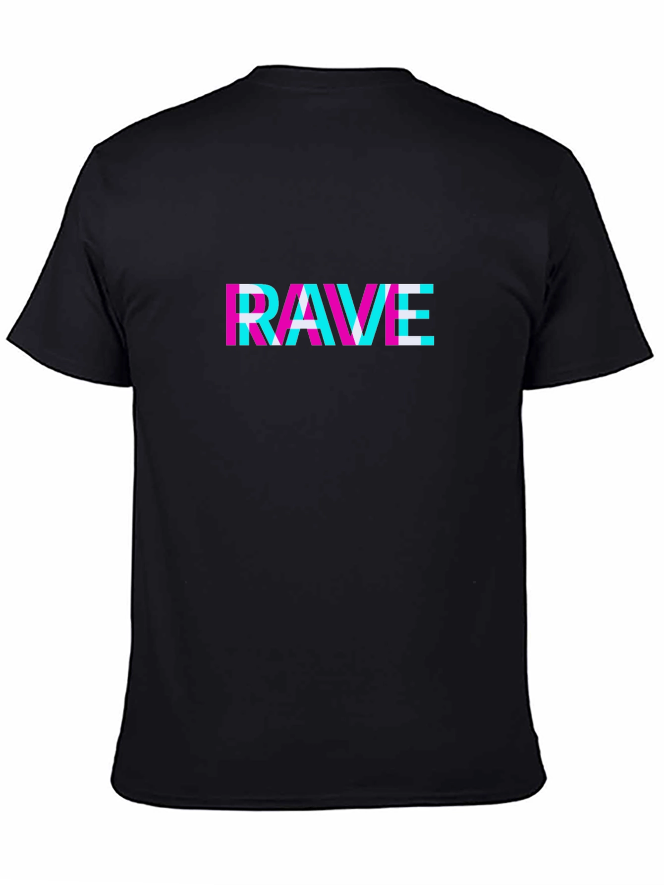 Rave Glitch T-Shirt - Black Cotton Tee
