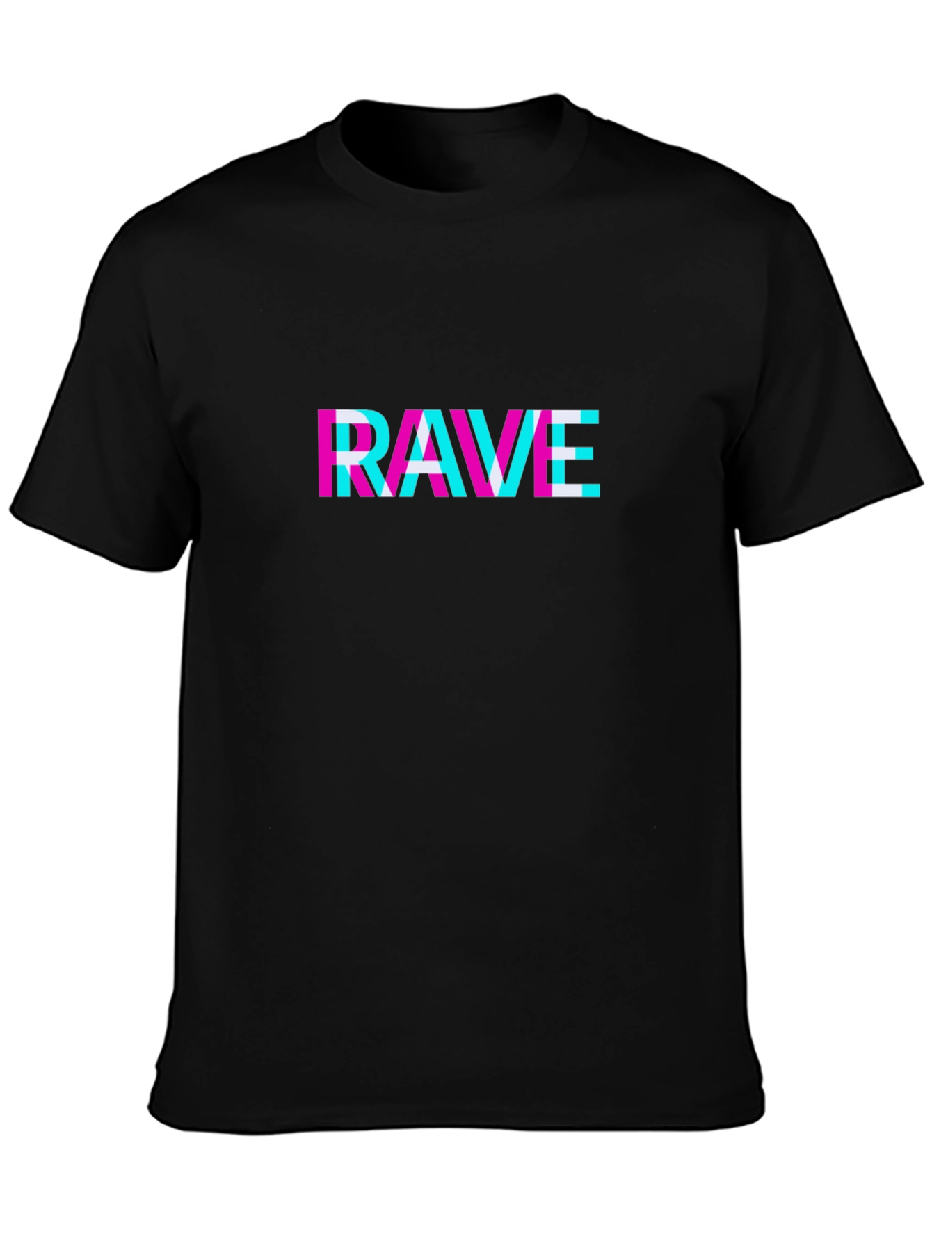 Rave Glitch T-Shirt - Black Cotton Tee
