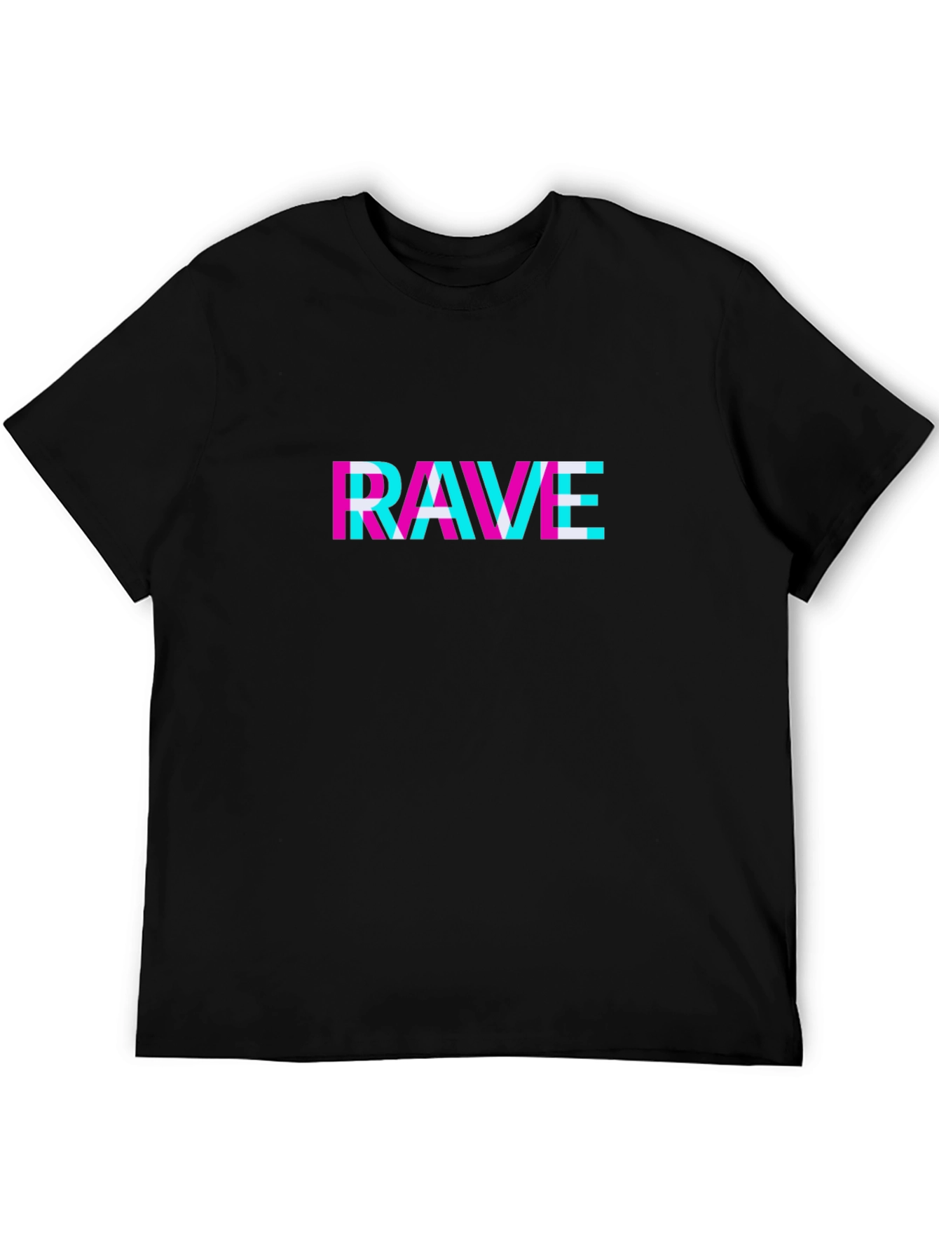 Rave Glitch T-Shirt - Black Cotton Tee