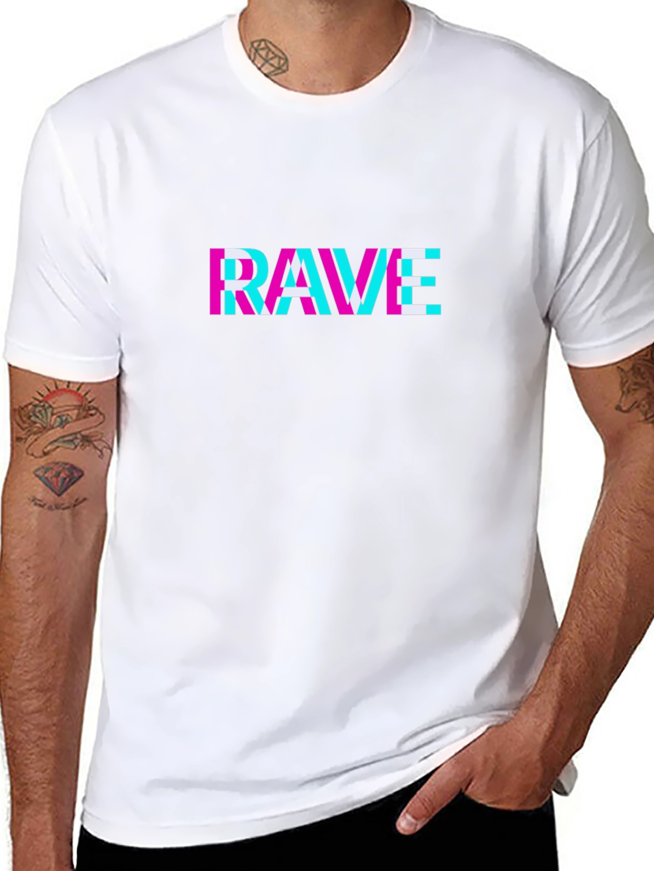 Rave Glitch T-Shirt - Black Cotton Tee
