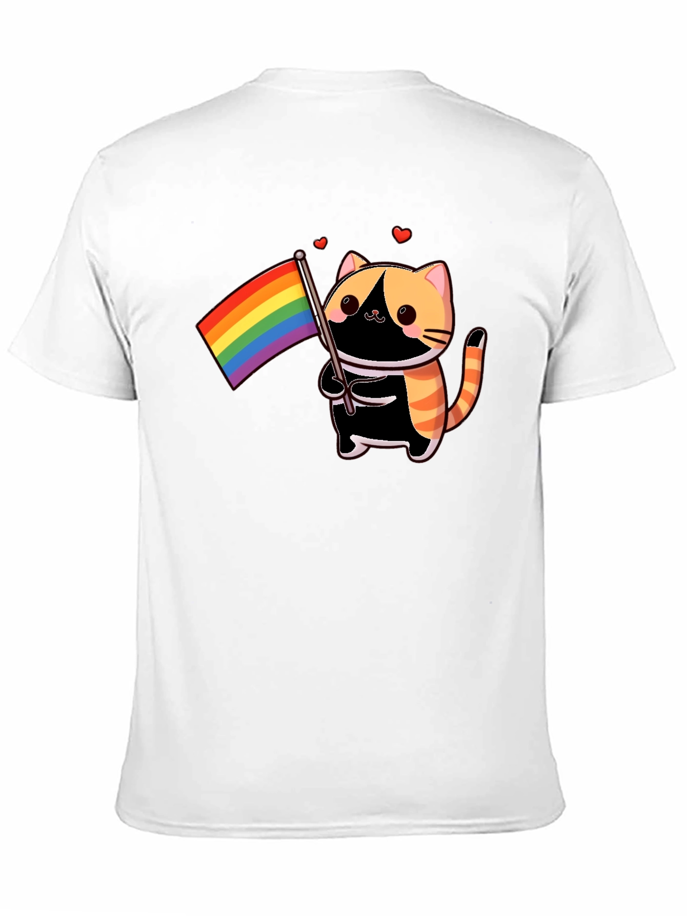 Pride Cat T-Shirt - Black Cotton Blend LGBTQ+ Design