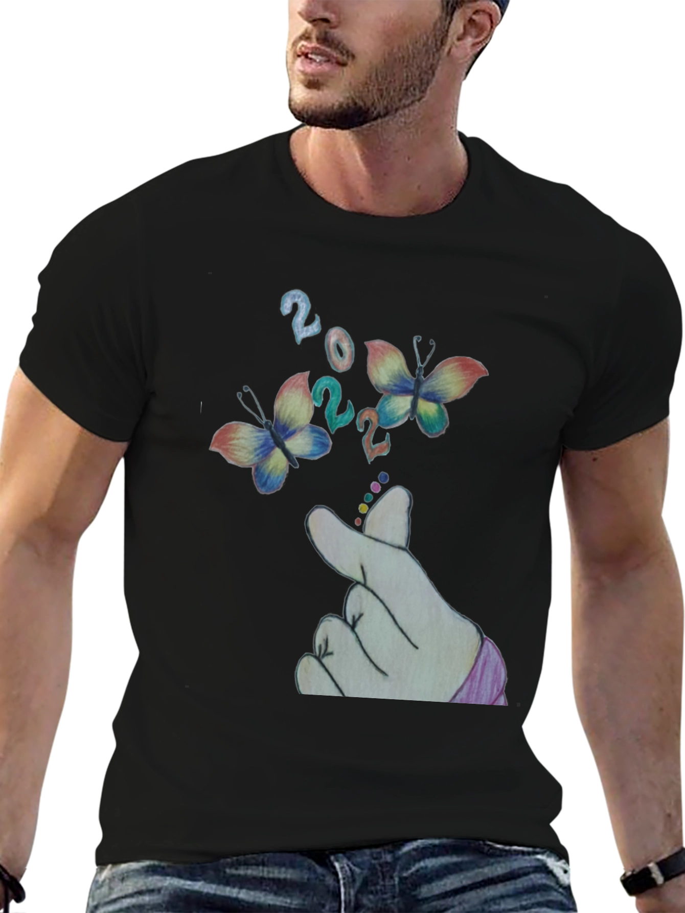 Butterfly & Finger Heart T-Shirt