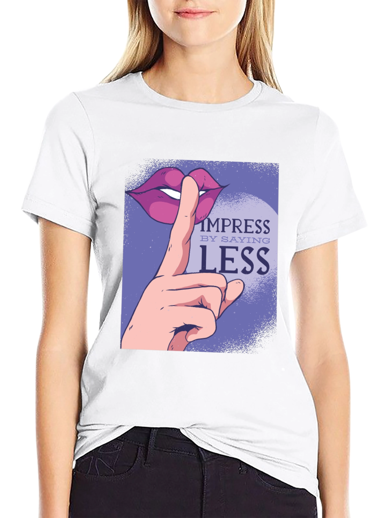 Impress By Saying Less Graphic Tee - Black