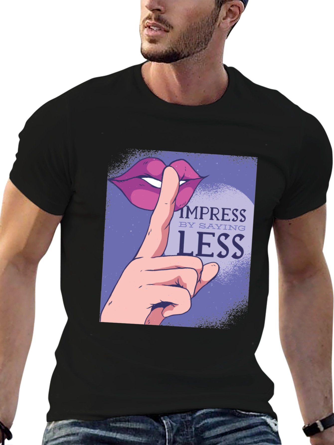 Impress By Saying Less Graphic Tee - Black